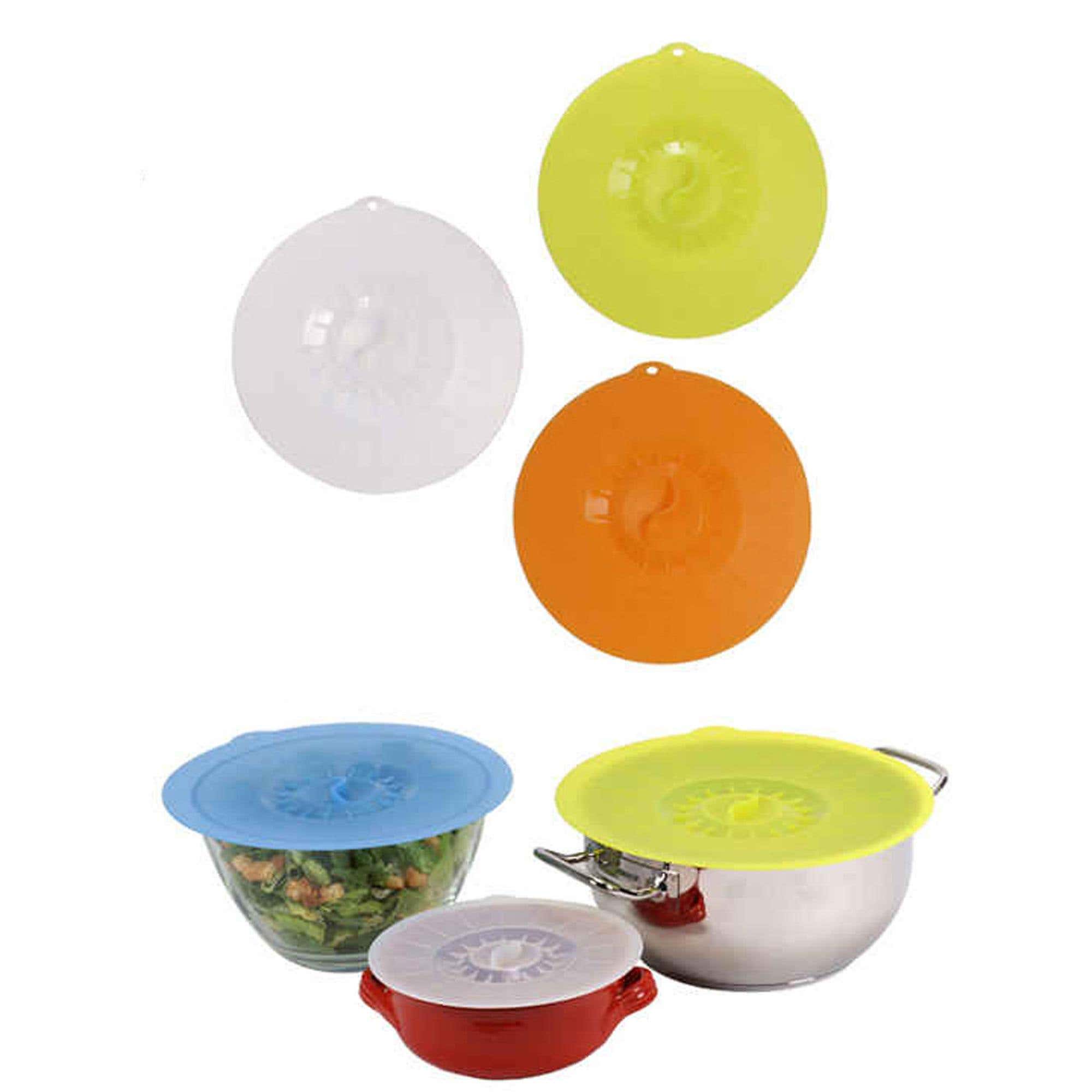 LUCIANO GOURMET Silicone 8-Piece Food Storage Container Lids Set - Airtight, BPA-Free, Universal Fit for Meal Prep & Kitchen Organization