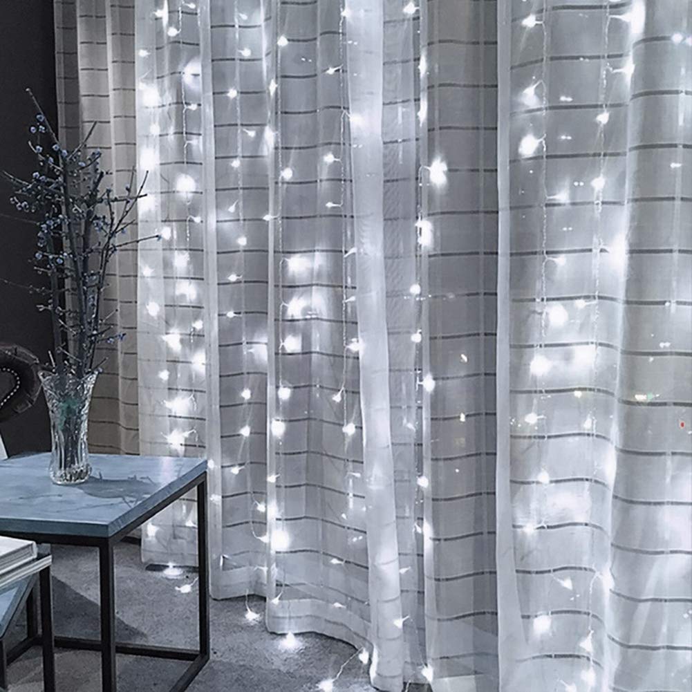 300-LED White Christmas Wedding String Lights - Outdoor Waterproof Fairy Curtain Lights for Romantic Decor, Garden, Party, and Holiday Events