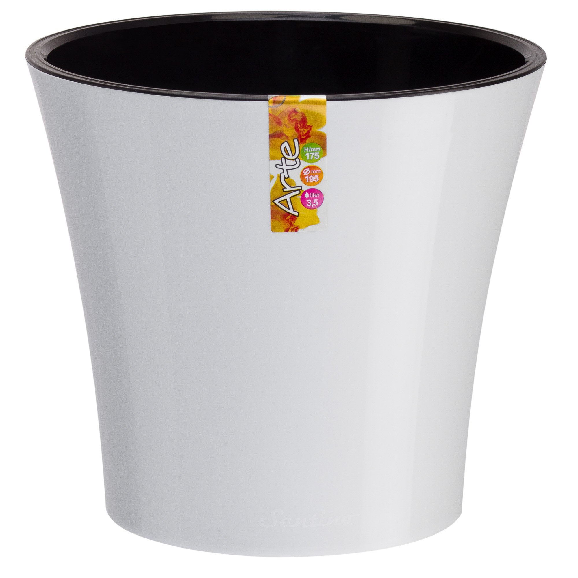 Self Watering Planter Pot 8.6 Inch - White/Black Indoor Flower Pot for House Plants, Succulents, Herbs & Flowers | Perfect for Home, Office Decor & Gardening Gifts