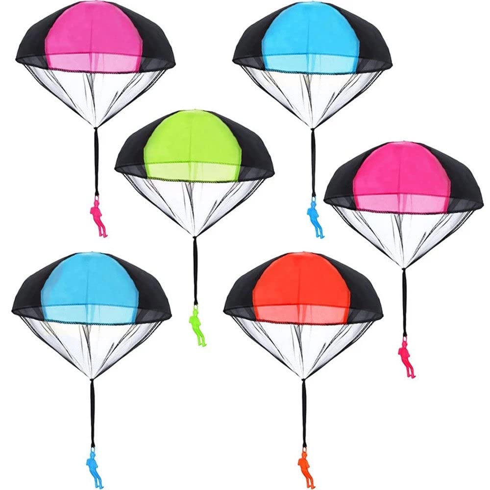 LOOMUCI Hand Throwing Parachute Toy - Outdoor Kite Flying Game for Kids, Educational STEM Toy with Mini Soldier Figure - Perfect for Backyard Play, Birthday Parties & Outdoor Activities