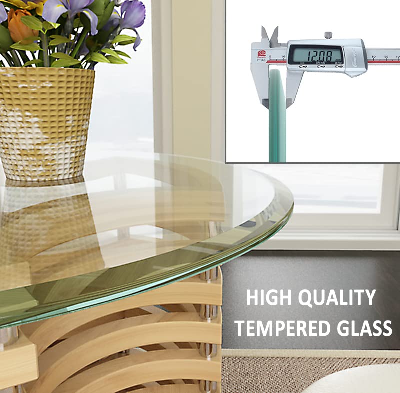 36 Inch Round Tempered Glass Table Top - 1/2
