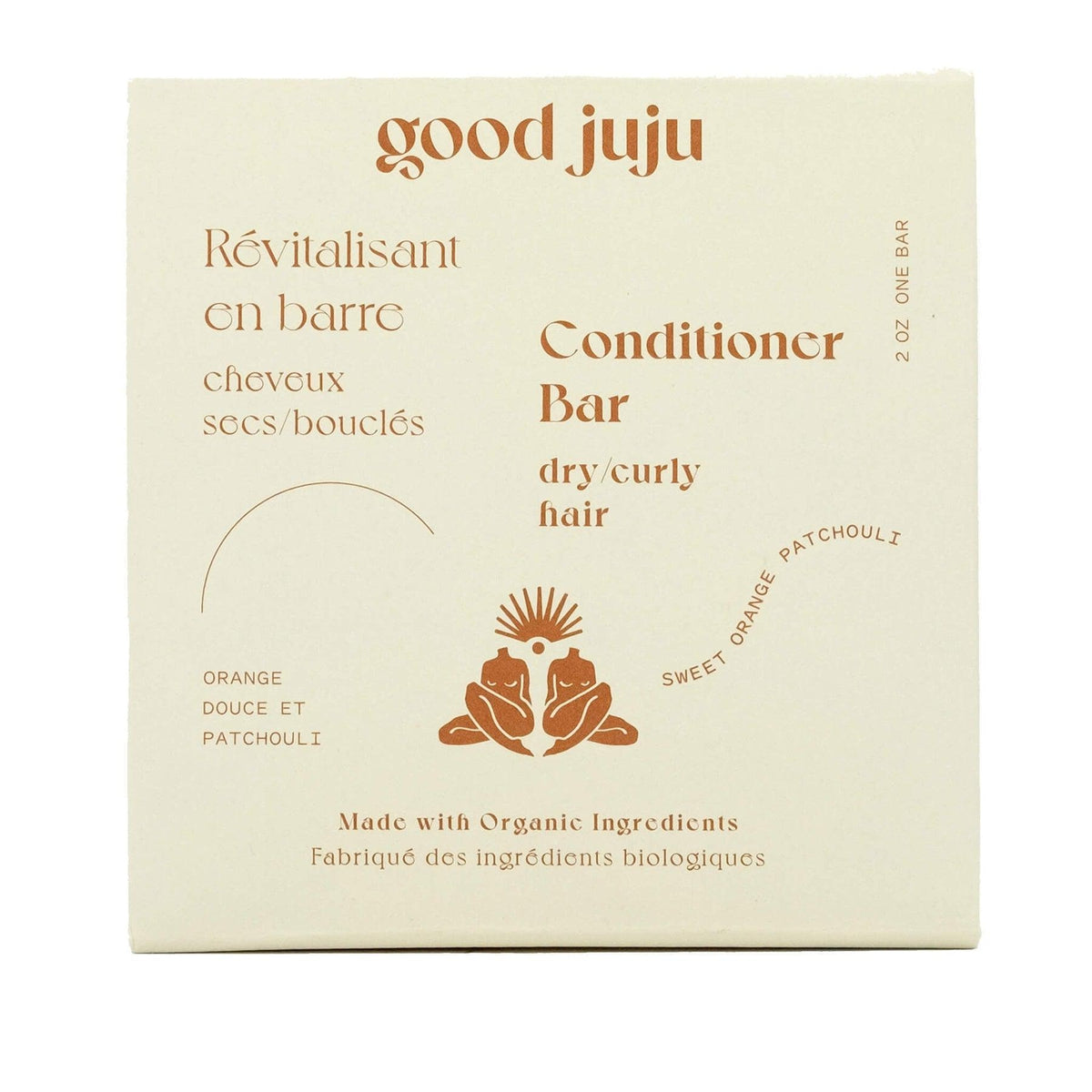 Good Juju Natural Conditioner Bar for Dry & Curly Hair - Vegan, Sulfate-Free Hair Care for Hydration & Frizz Control | Perfect for Travel, Gym & Eco-Friendly Home Use