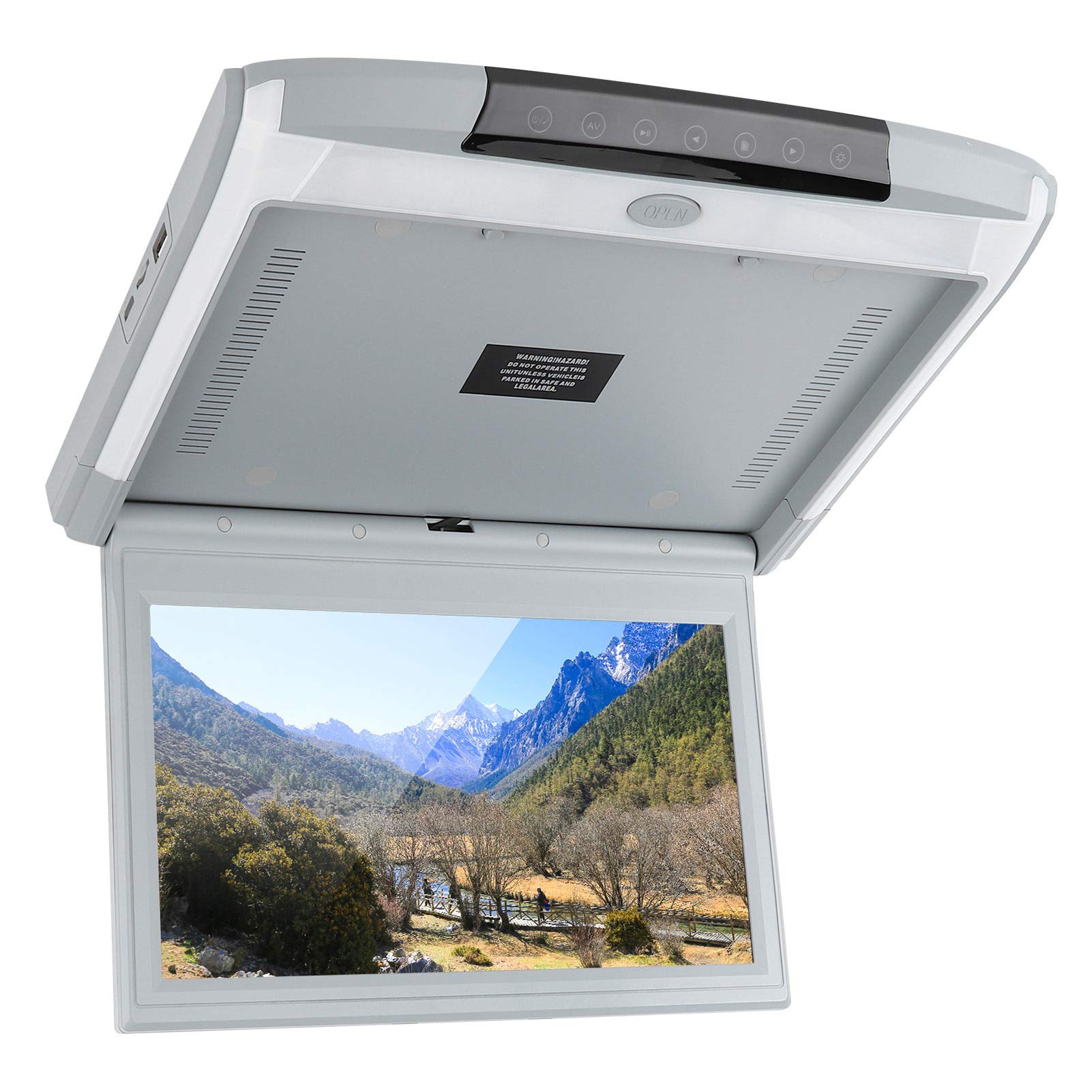 11.6 Inch HD 1080P Car Ceiling Monitor - Foldable Wide Screen Vehicle Display with USB/TF/HDMI/FM Inputs & Remote Control | Perfect for Road Trips, Family Travel & Entertainment