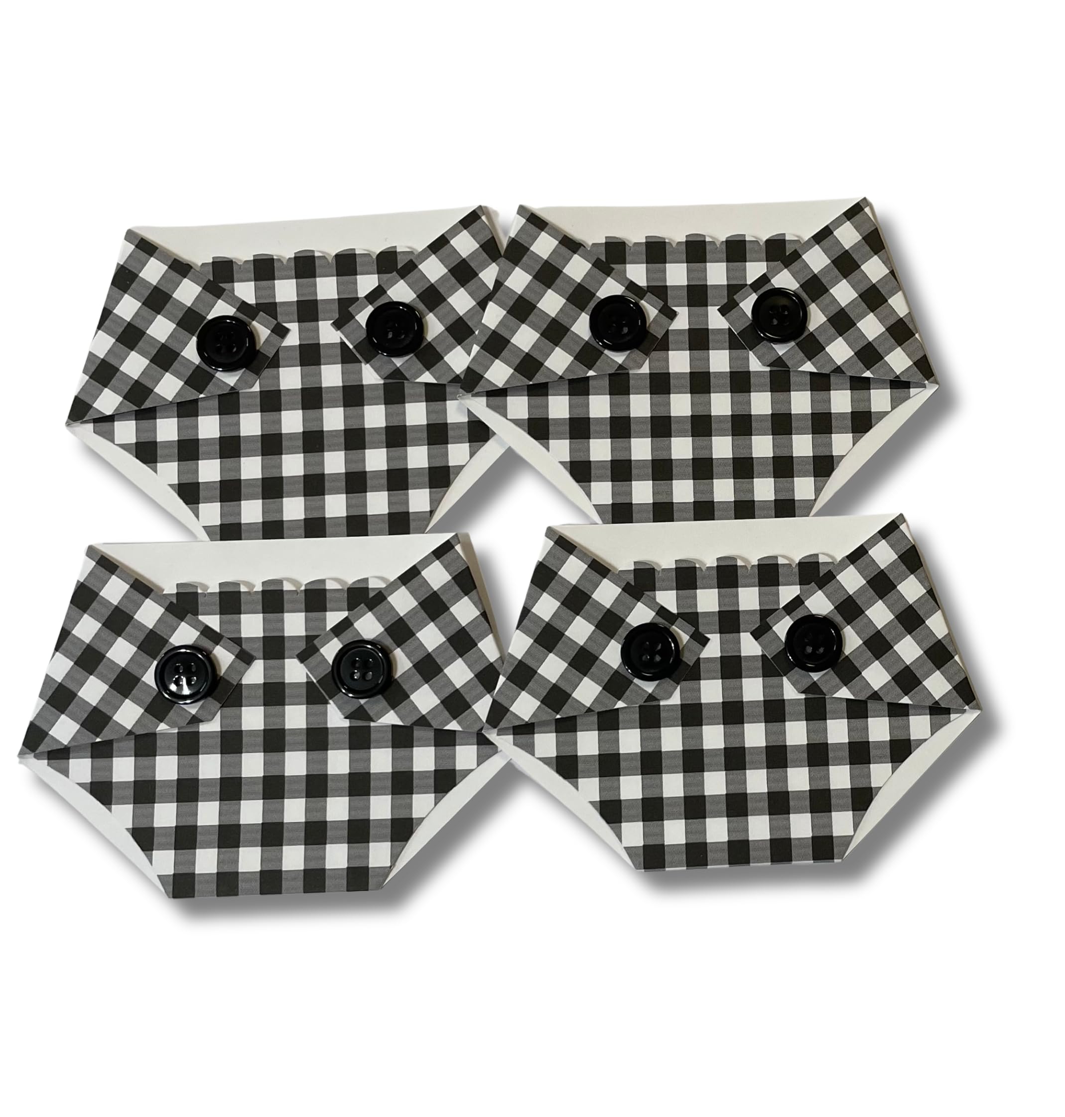 Plaid Diaper Gift Card Holder - Baby Shower Prize for Diaper Raffle - Lumberjack Theme (Black & White) - Perfect for Baby Q Parties