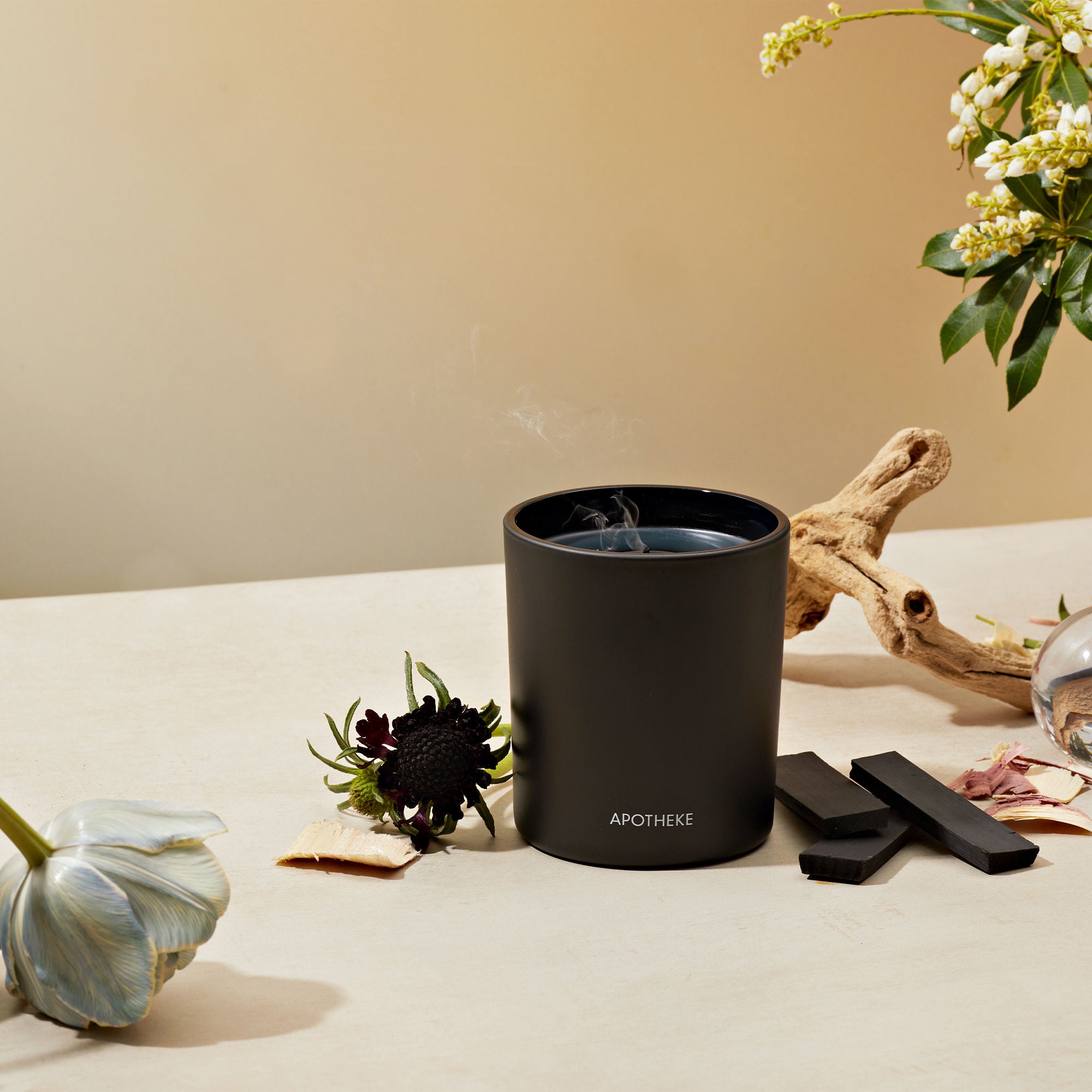 Premium Charcoal Scented Candle - Classic Black Jar, Long-Lasting Fragrance for Home, Office & Relaxation - Perfect for Aromatherapy, Meditation & Romantic Ambiance