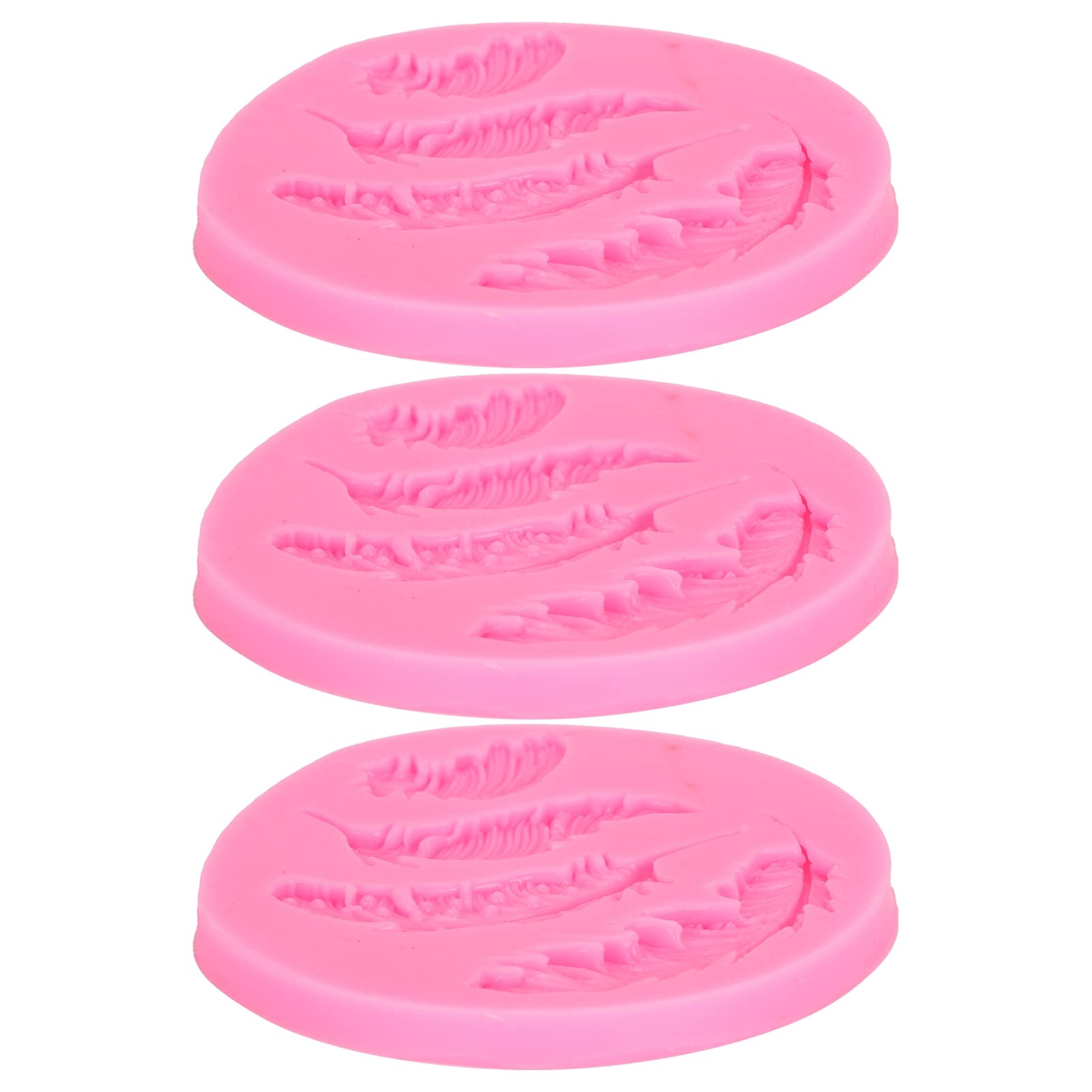 3D Feather Silicone Cake Molds - Non-Stick Chocolate & Candy Molds Set of 3 - Perfect for Baking, Dessert Decorating, and DIY Candy Making at Home