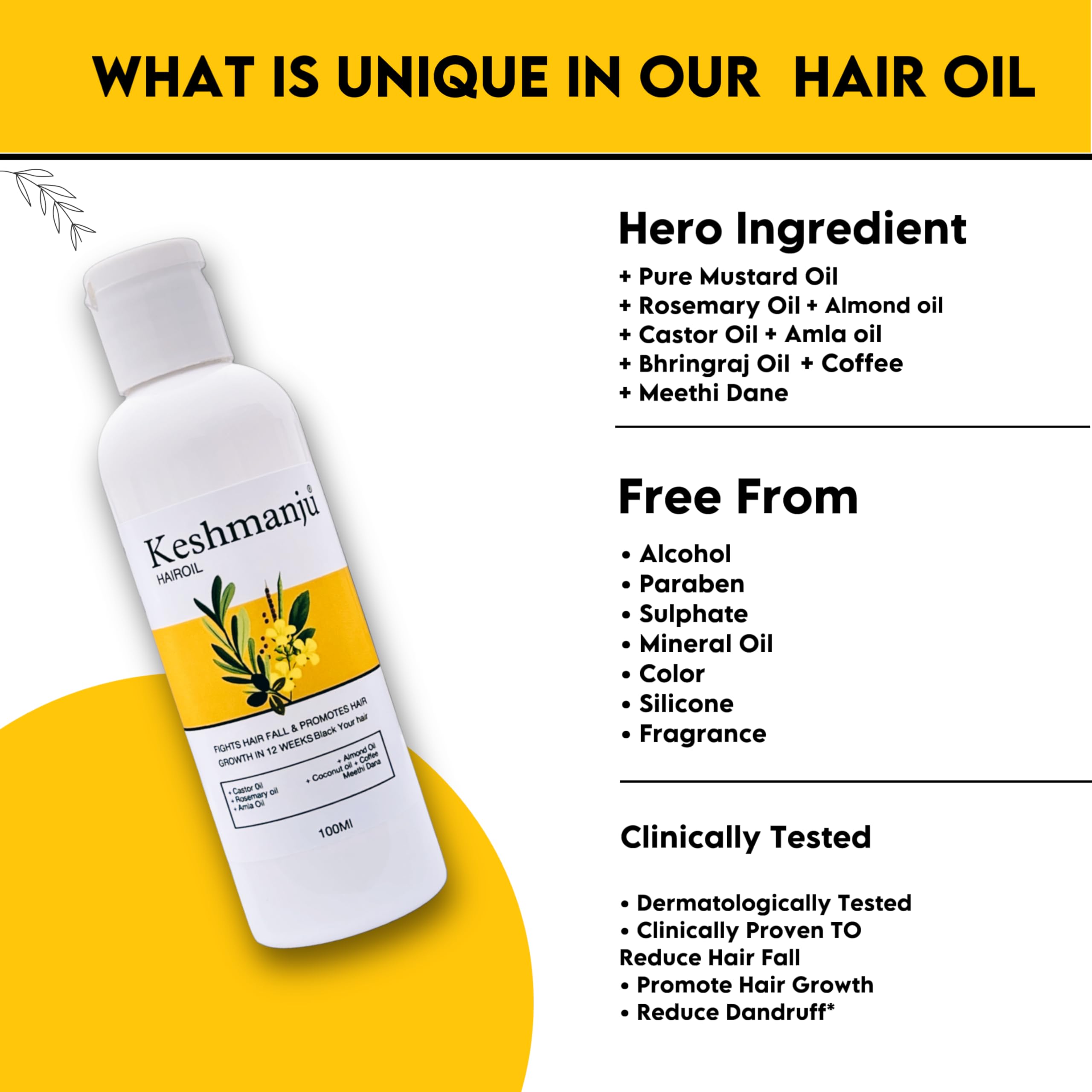 Keshmanju Hair Oil for Hair Growth - Reduces Hair Fall & Prevents Grey Hair - Natural Treatment for Stronger, Healthier Hair - Perfect for Daily Use & Scalp Care