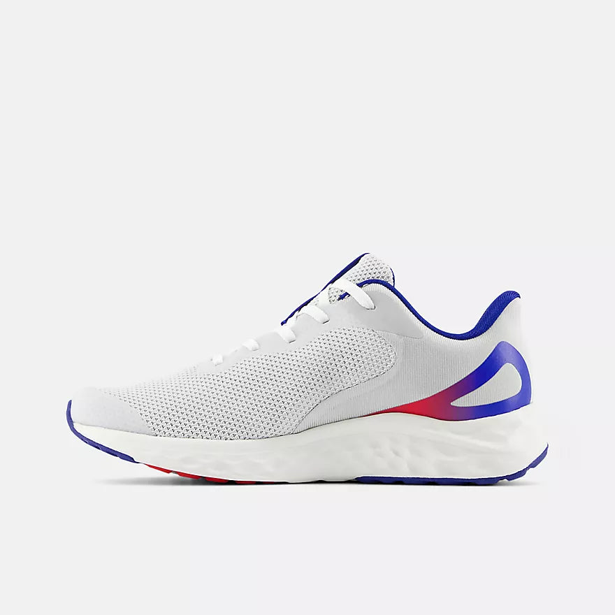 New Balance Junior Arishi V4 Running Shoes for Kids - Silver/Blue - Lightweight & Comfortable for School, Sports & Daily Activities