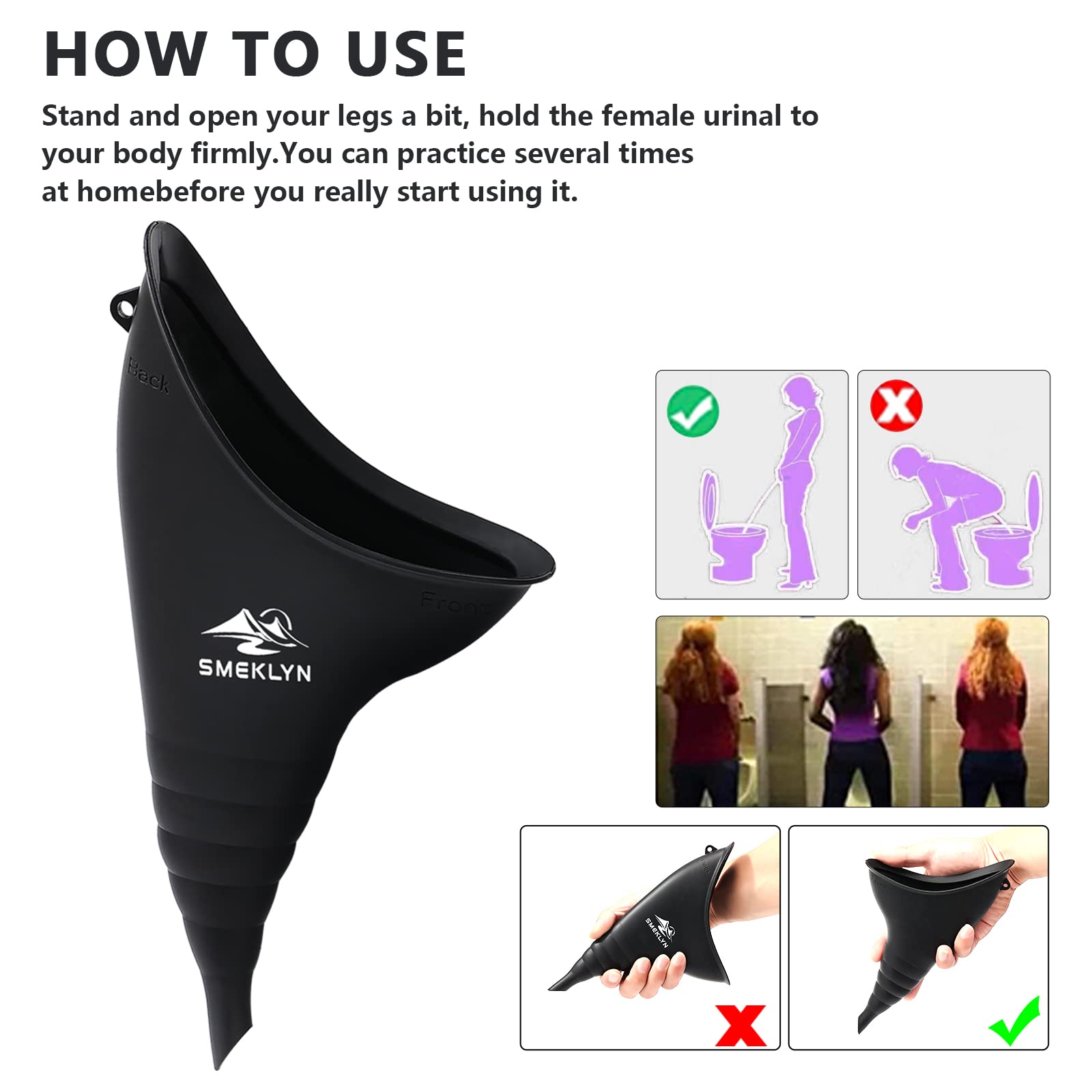 Reusable Silicone Female Urinal for Camping & Travel - Plus Size