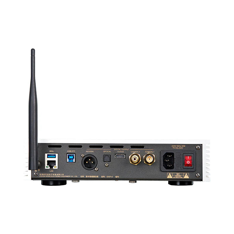 Cayin IDAP 8 Silver Desktop Digital Audio Transport - High-End HiFi Music Streamer for Audiophiles | Perfect for Home Theater & Studio Recording Setups