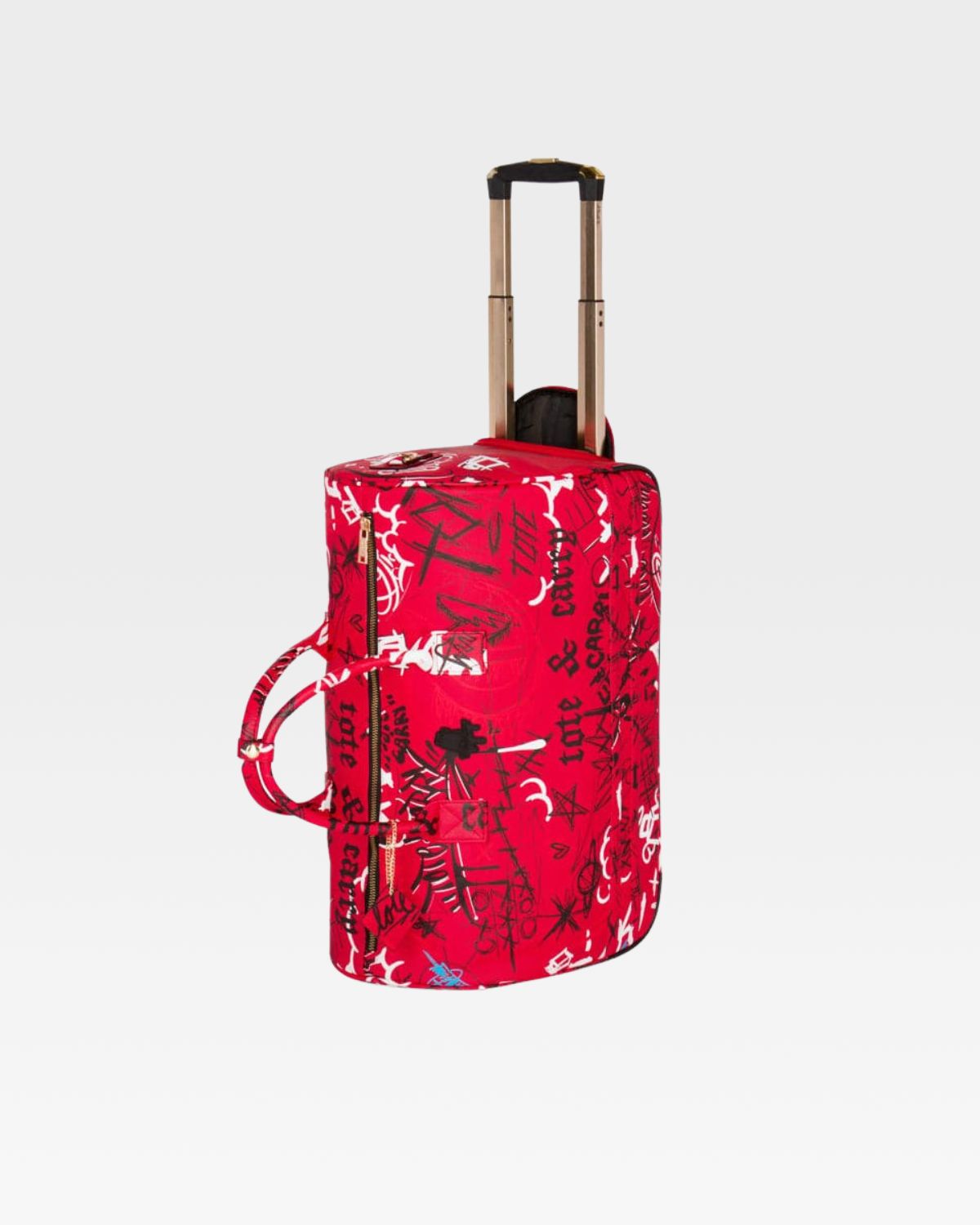 Red Graffiti Rolling Duffle Bag - Large Capacity Travel Luggage for Gym, Sports, Weekend Trips & Outdoor Adventures