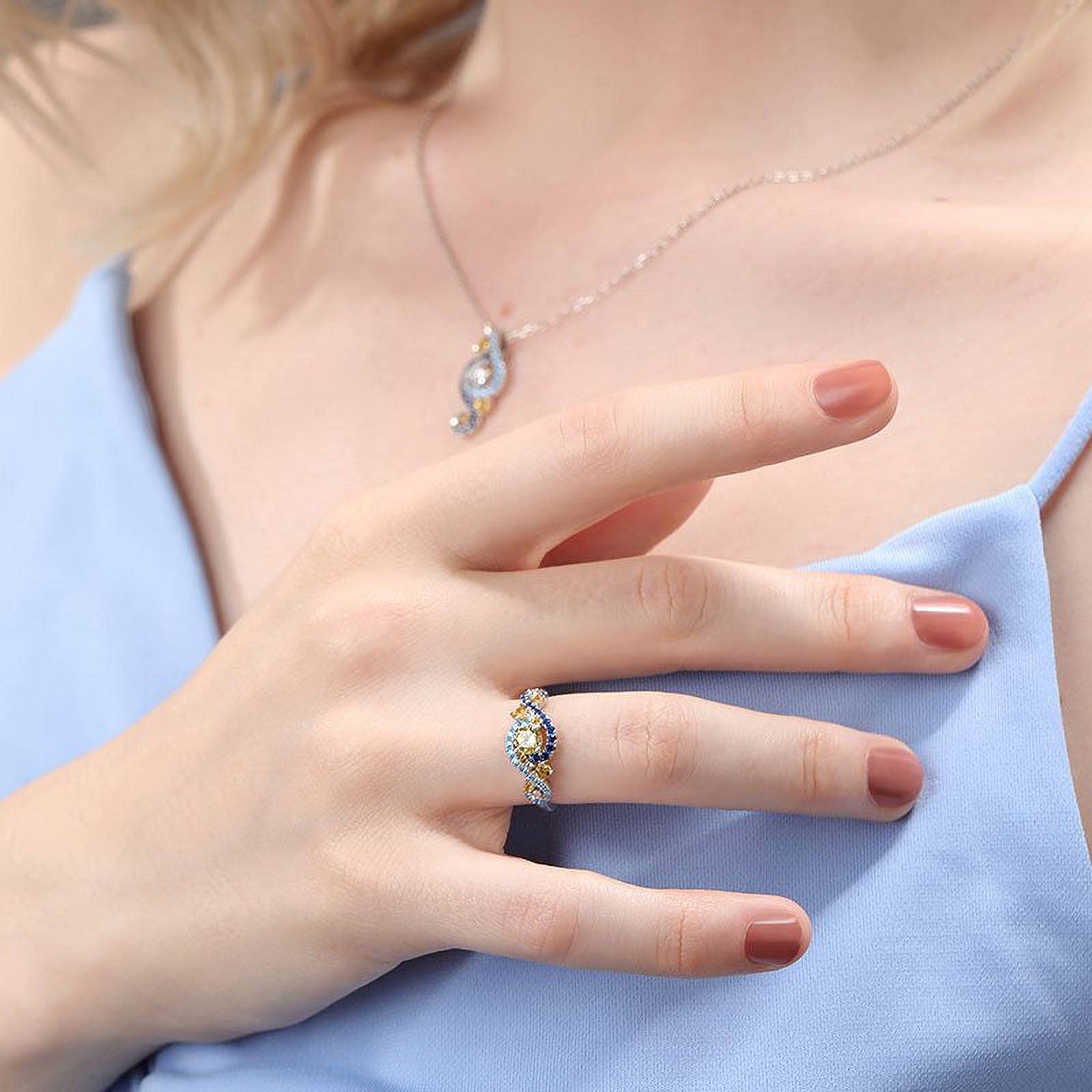 Jeulia Promise Engagement Wedding Ring Set - The Starry Night Round Cut Sterling Silver Bridal Ring for Women, Anniversary & Valentine's Day Gift with Jewelry Box | Perfect for Proposals, Weddings, Anniversaries & Romantic Occasions