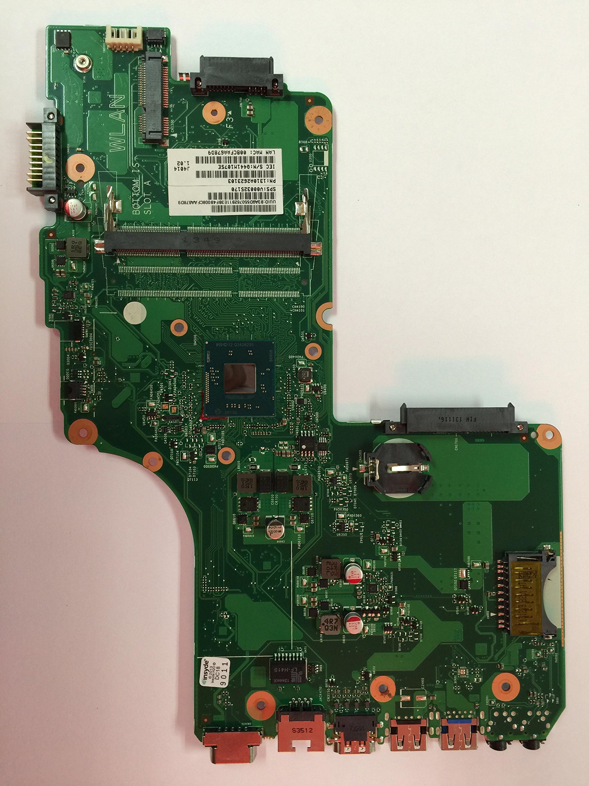 Original Toshiba Satellite C55-A5105 Laptop Motherboard with Intel Celeron N2820 2.13GHz CPU - Replacement Part for Laptop Repair & Upgrade | Compatible with Satellite C55 Series Models