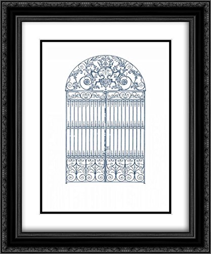 Wild Apple Portfolio 15x18 Inch Black Ornate Framed Double Matted Museum Art Print - English Garden I Wall Decor for Living Room, Bedroom & Office