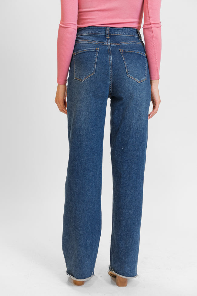 Kelsea Dark Wash Wide Leg Tall Jeans for Women - High Waisted Stretch Denim Pants - Comfortable & Stylish for Casual Wear, Office, and Night Out