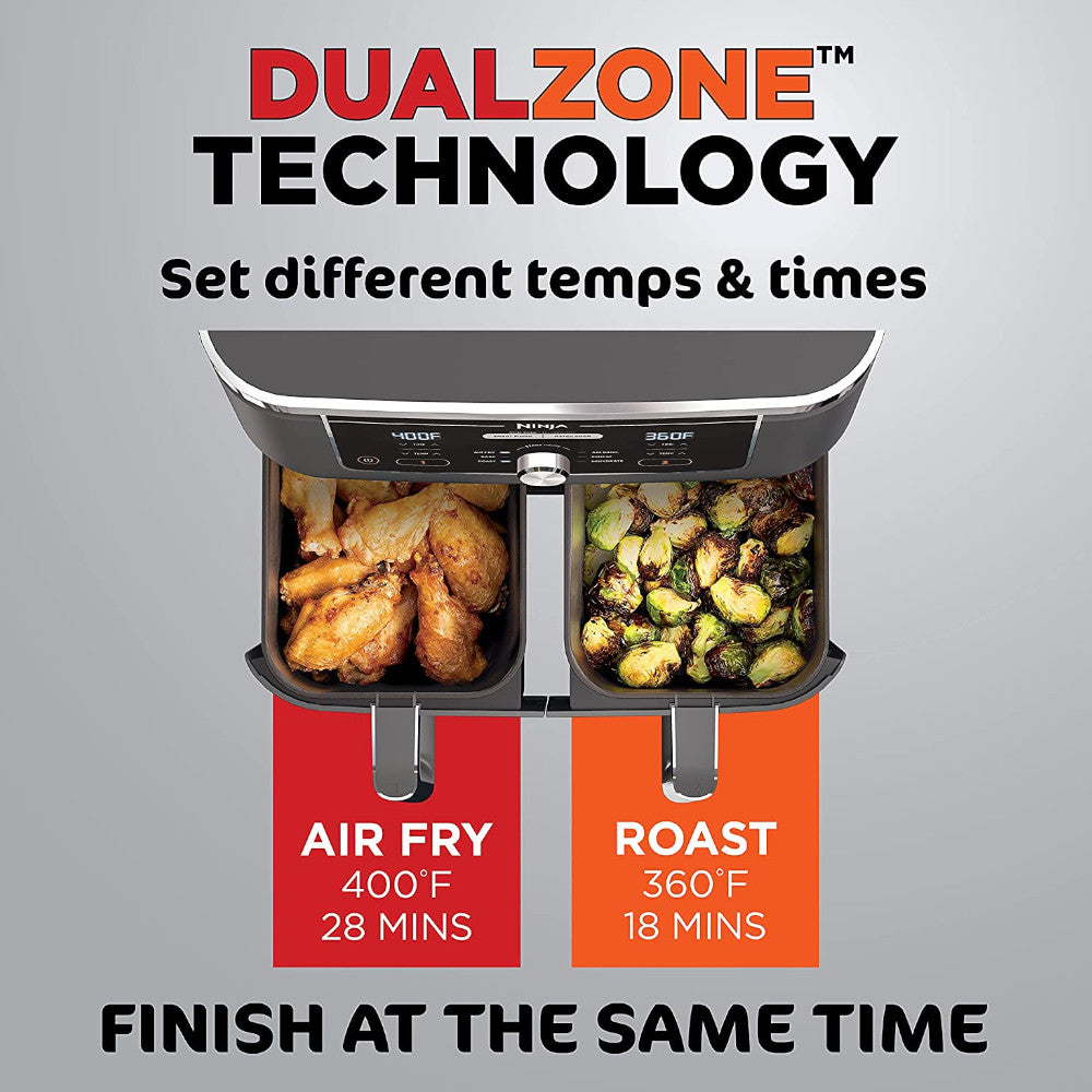 Ninja Foodi 10-Quart 6-in-1 DualZone XL 2-Basket Air Fryer (AD350CO) - Large Capacity Air Fryer for Family Cooking, Roasting, Baking & Reheating - Perfect for Kitchens, Parties & Meal Prep