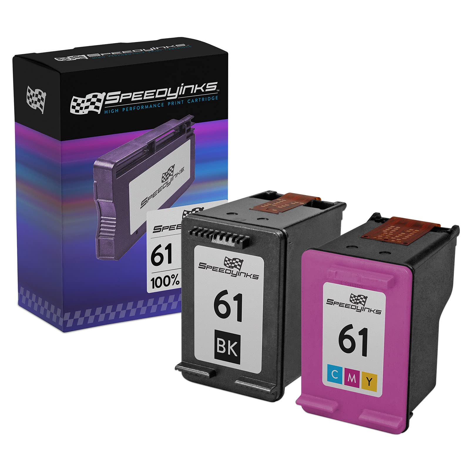 High-Quality Remanufactured HP 61 Ink Cartridge Replacement (2-Pack: 1 Black & 1 Color) - Compatible with HP Deskjet 100 Printer | Reliable Printing for Home, Office & School Projects