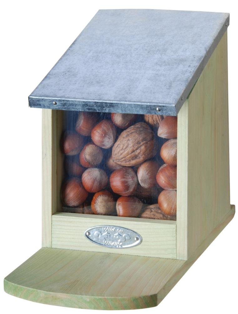 Squirrel Proof Bird Feeder with Metal Folding Lid - 12 x 17.5 x 22.5 cm - Durable Outdoor Bird Feeder for Garden, Yard & Backyard - Attracts Cardinals, Finches & Songbirds