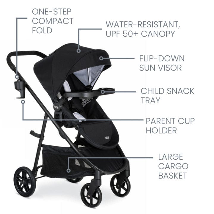 Britax Willow Brook Travel System - Lightweight Stroller & Infant Car Seat Combo for Safe & Convenient Travel | Perfect for Newborns, Toddlers & On-the-Go Families