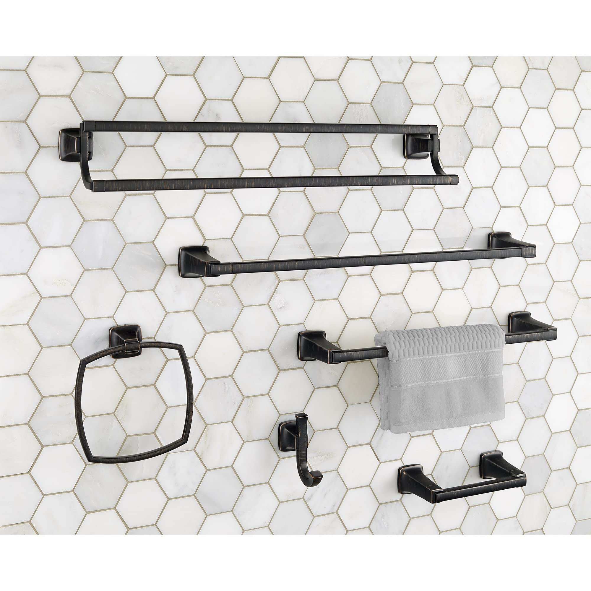 American Standard 7353230.243 Townsend Toilet Paper Holder - Matte Black Bathroom Accessory for Modern Homes | Wall-Mounted TP Dispenser for Powder Rooms & Guest Baths