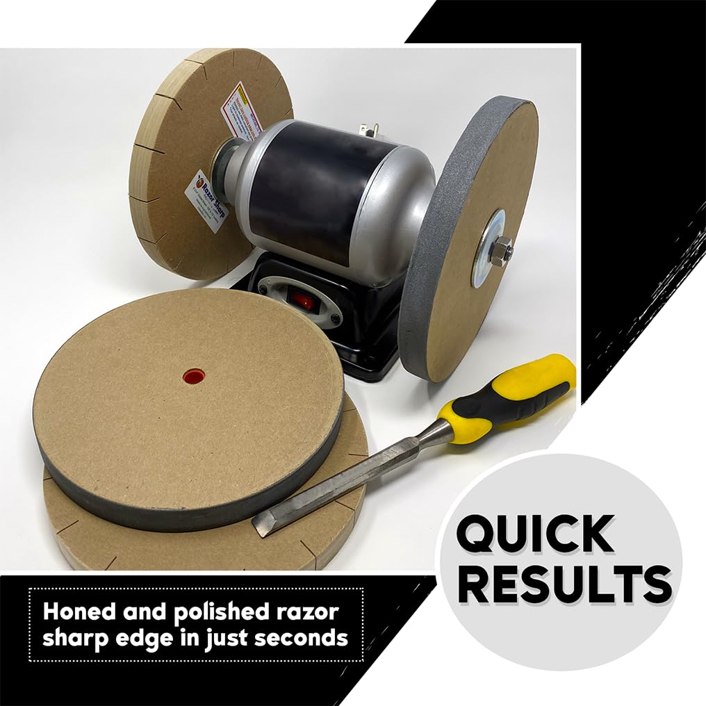 8 Inch Deluxe Blade Sharpening Kit for 6 Inch Bench Grinder - Professional Knife Sharpener Tool Made in USA - Perfect for Kitchen, Workshop & Outdoor Hunting Gear Maintenance