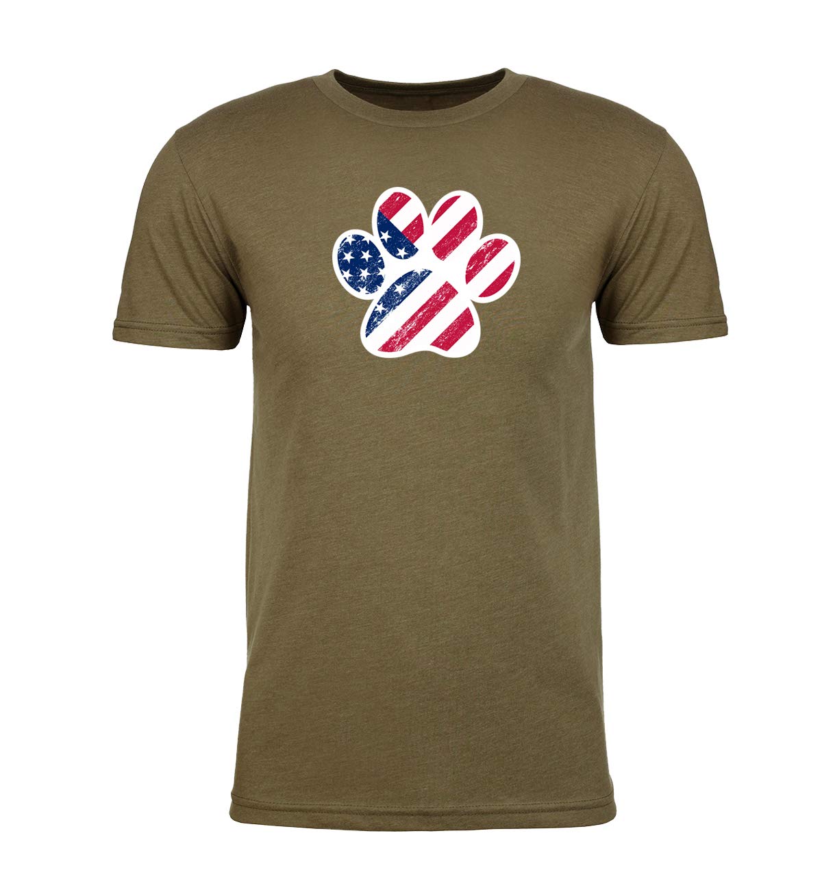 American Flag Dog Paw Patriotic Graphic T-Shirt for Men - Comfortable Cotton 4th of July Independence Day Shirt - Perfect for BBQ Parties, Fireworks Shows & Summer Outings