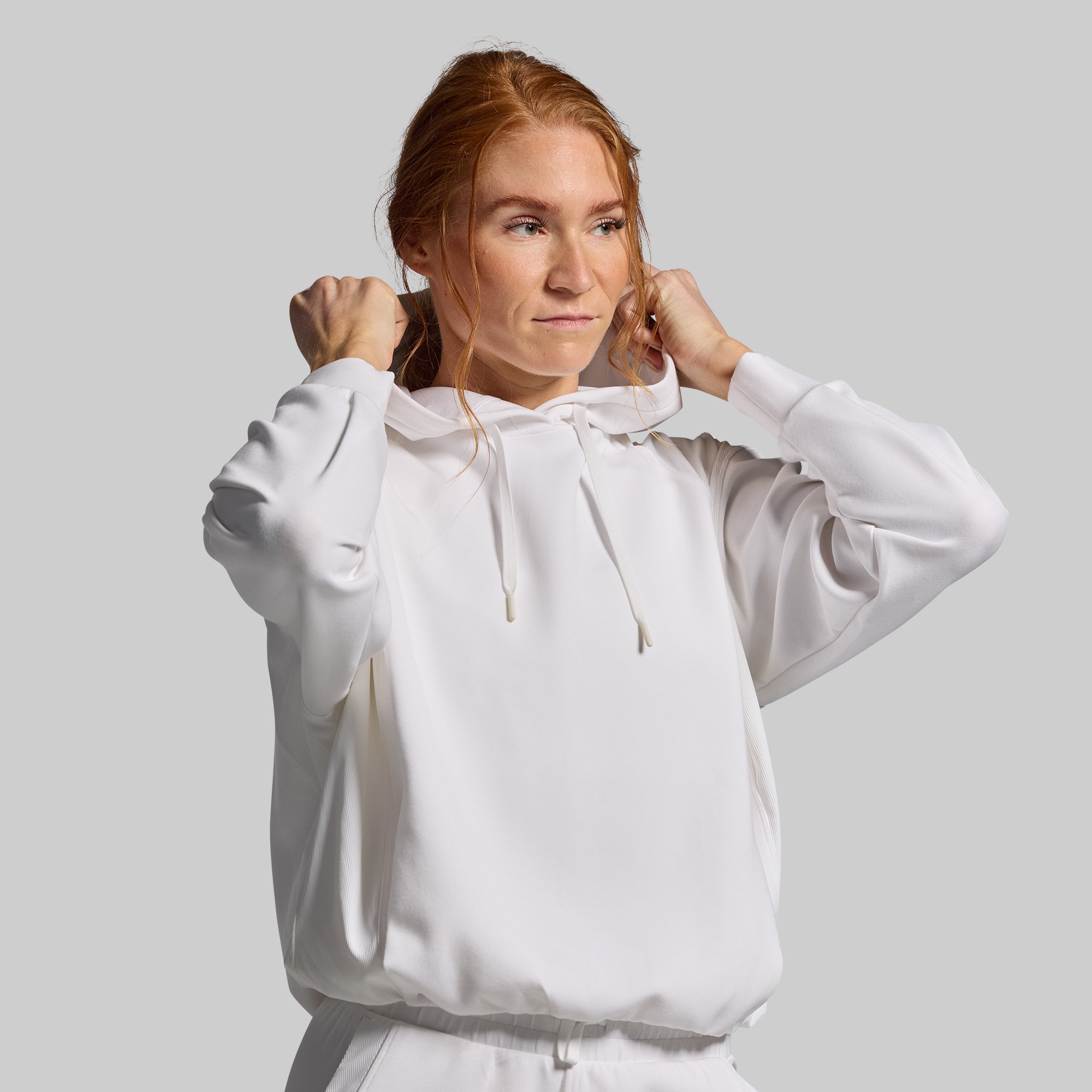 Premium Lounge Lux Hoodie for Women & Men - Soft Fleece Pullover with Pockets - Cozy White Sweatshirt for Relaxing at Home, Travel & Casual Outfits