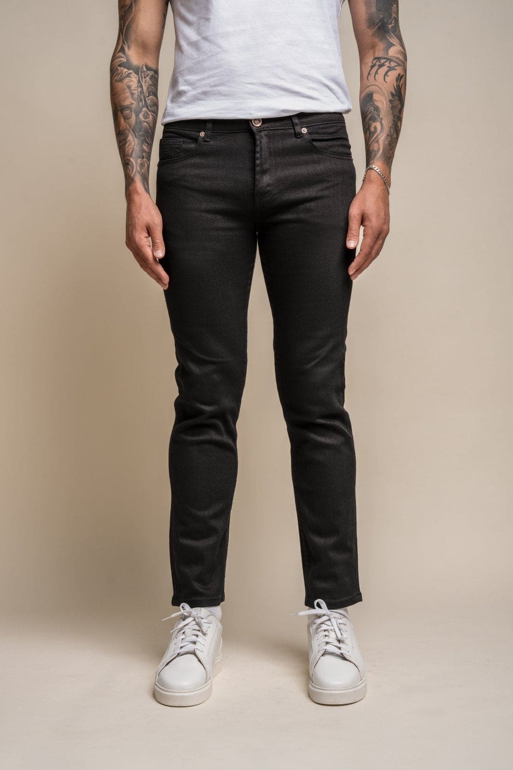 Cavani Milano Black Stretch Denim Jeans for Men - Slim Fit Comfortable Stretchable Denim Pants - Perfect for Casual Wear, Office & Night Out