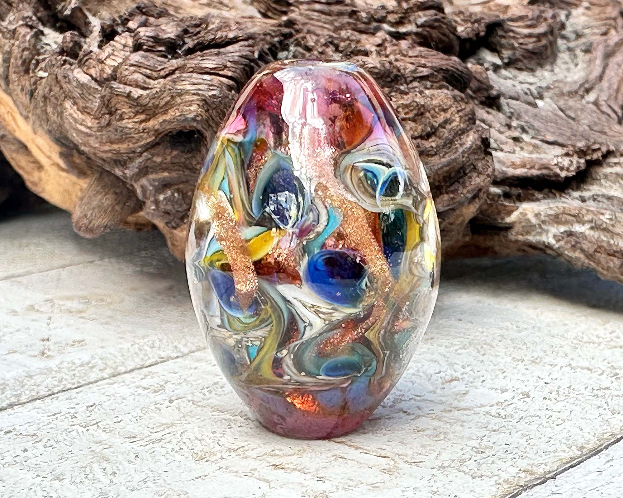 Handmade Pink Peacock Lampwork Glass Focal Bead for Jewelry Making - Perfect for Necklaces, Bracelets & DIY Craft Projects