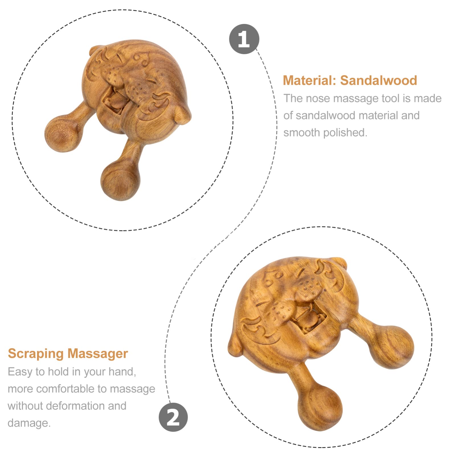 Wooden Facial Massager & Acupoint Scraper - Gua Sha Tool for Face, Nose & Skin Care - Relieve Tension, Reduce Puffiness & Improve Circulation - Perfect for Daily Skincare Routine & Spa Treatments