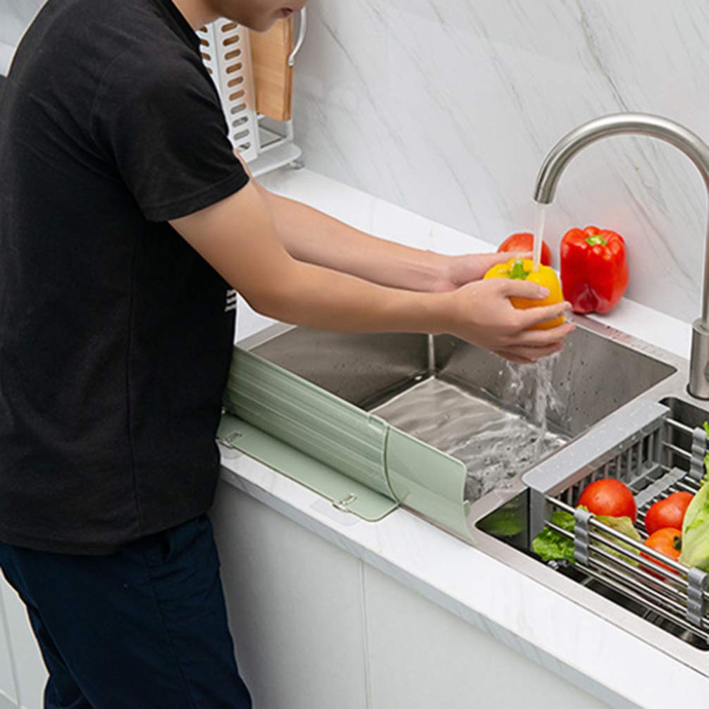 BESTonZON Sink Splash Guard with Strong Suction Cups - Anti-Splash Protector for Kitchen & Bathroom Sinks - Perfect for Washing Dishes, Brushing Teeth & Handwashing