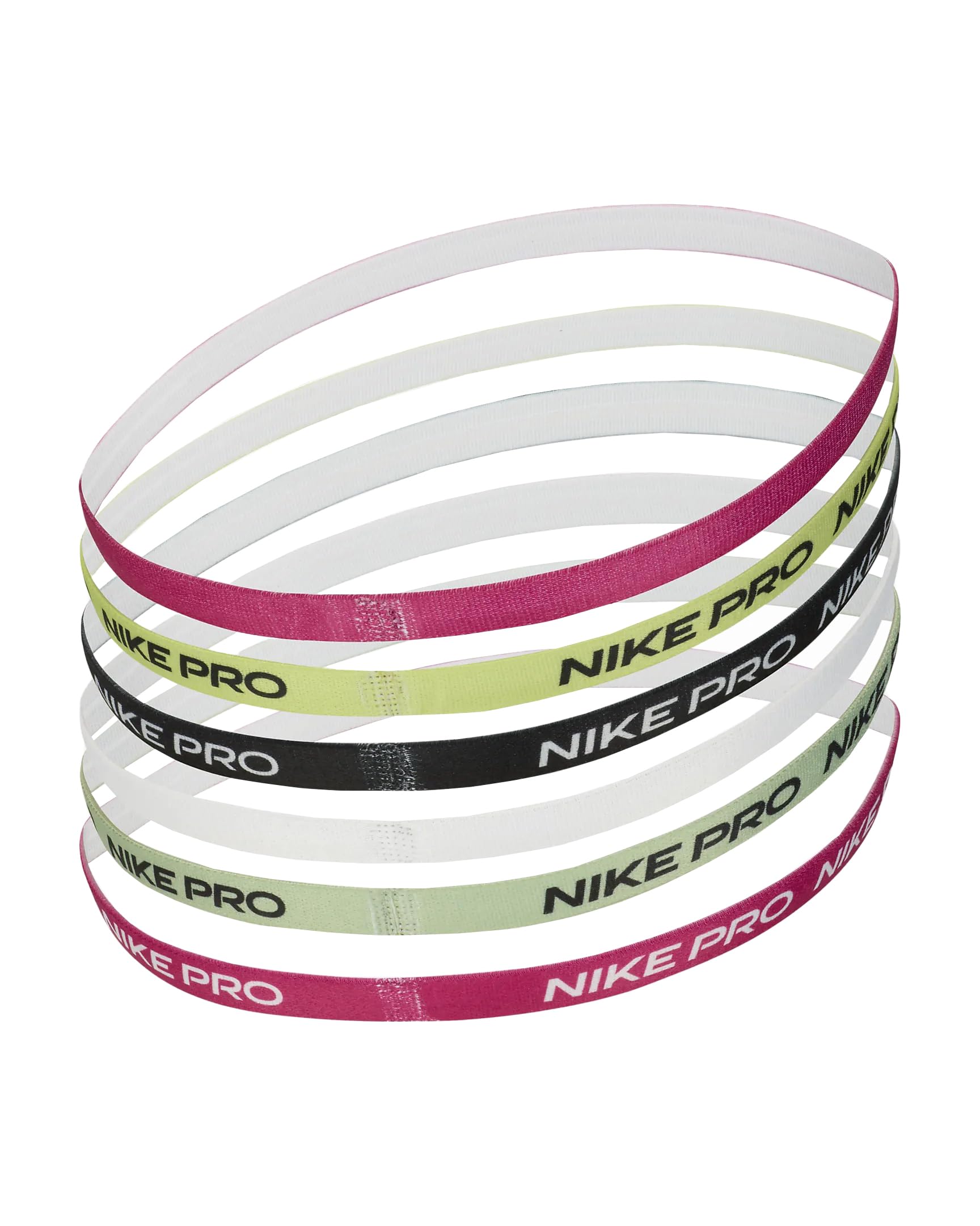 Nike Printed Headbands 6-Pack - Elastic Sports Hair Bands for Women & Men - Non-Slip Workout Head Wraps - Running, Yoga, Gym, Tennis - Style N.000.2545.613.OS