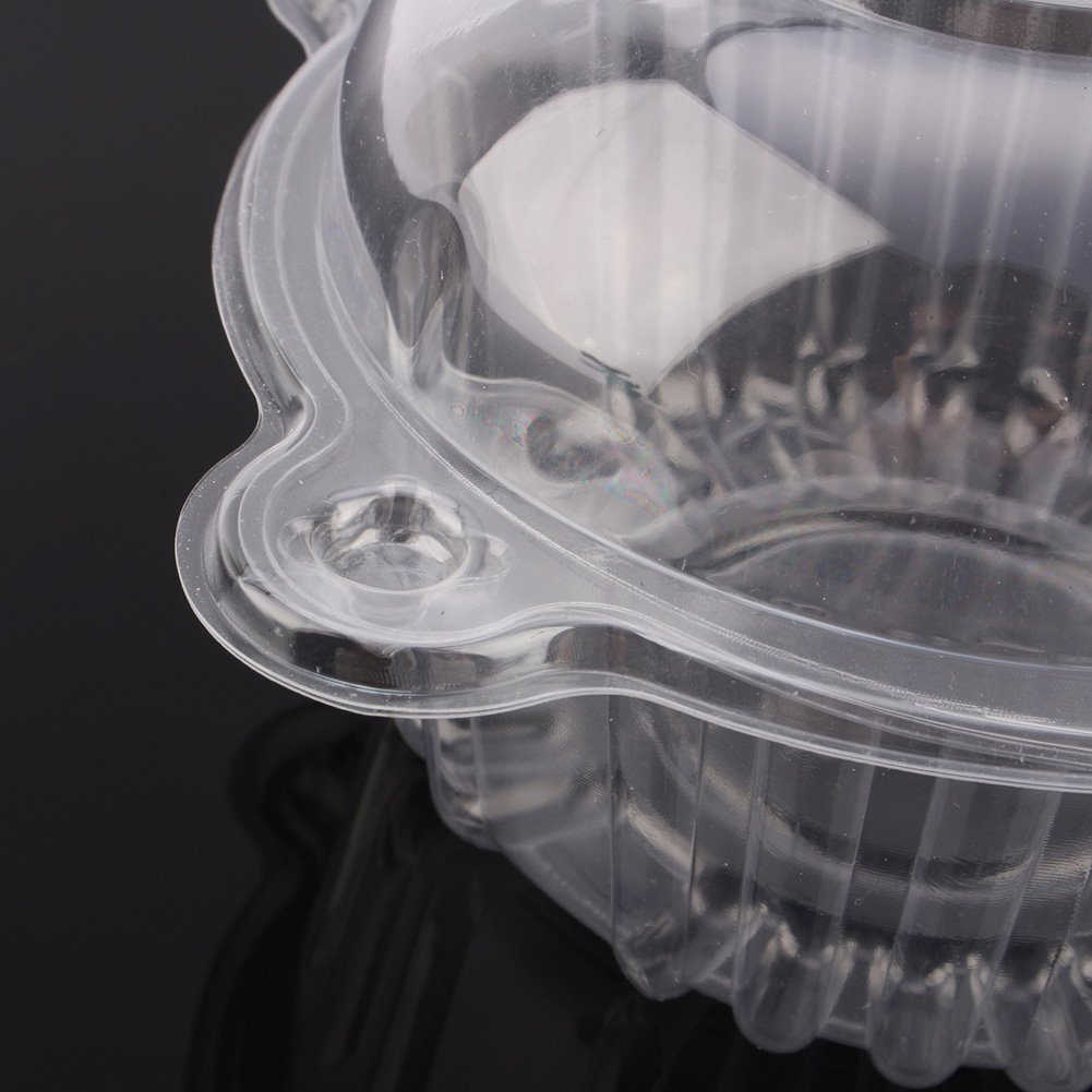 100pcs Clear Plastic Cupcake Boxes with Lids - Individual Dome Containers for Muffins, Cake Pops & Desserts - Perfect for Bakery, Party Favors & Gift Packaging