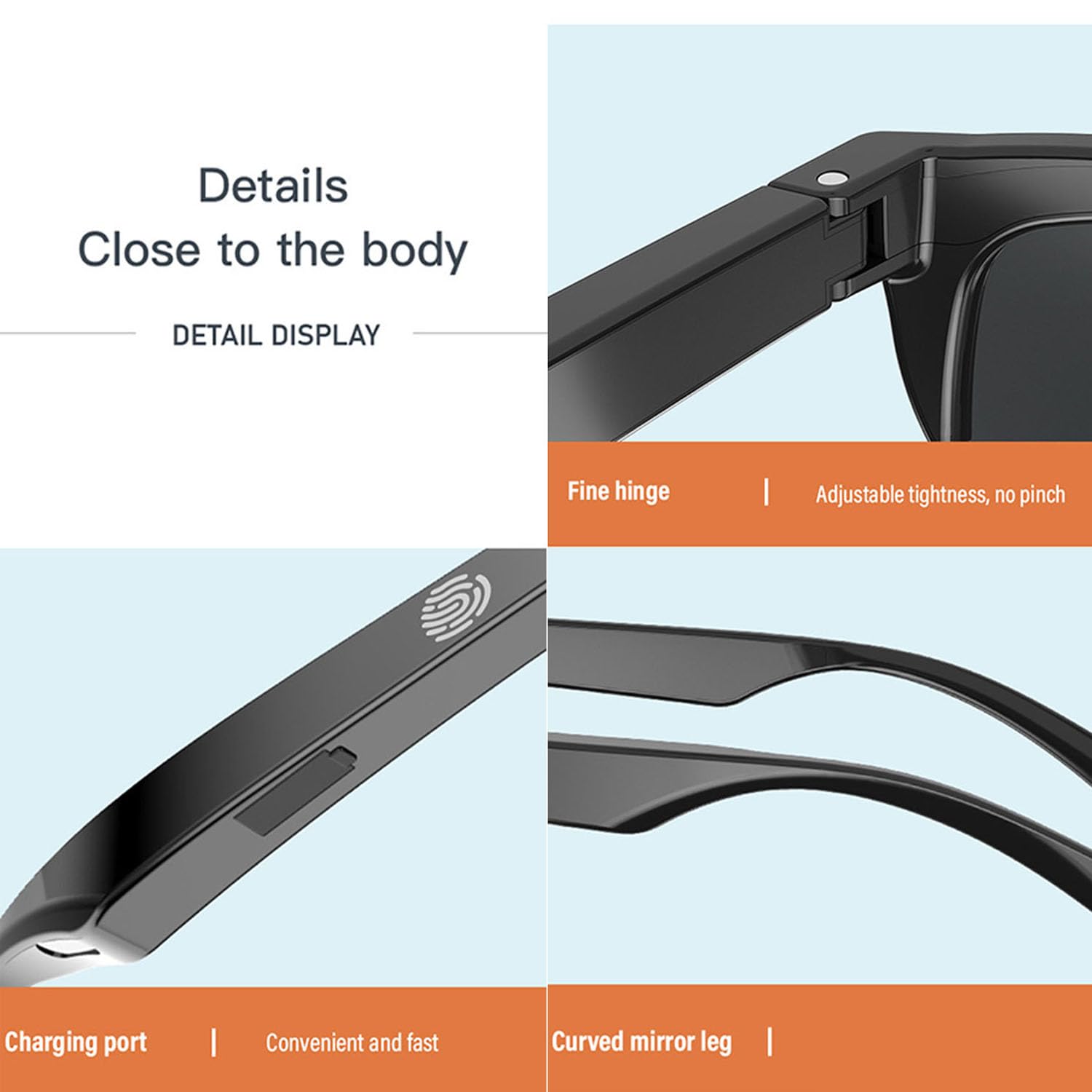 2024 Upgrade Bluetooth Smart Sunglasses with Built-In Mic & Speakers, Stylish Audio Glasses for Outdoor Sports, Driving & Daily Use
