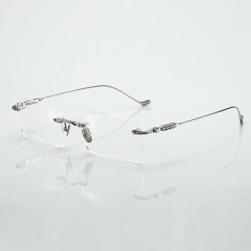Aror Unisex Rimless Square Titanium Eyeglasses 10157 - Lightweight Durable Frame for Men & Women - Perfect for Reading, Work & Fashion Accessories