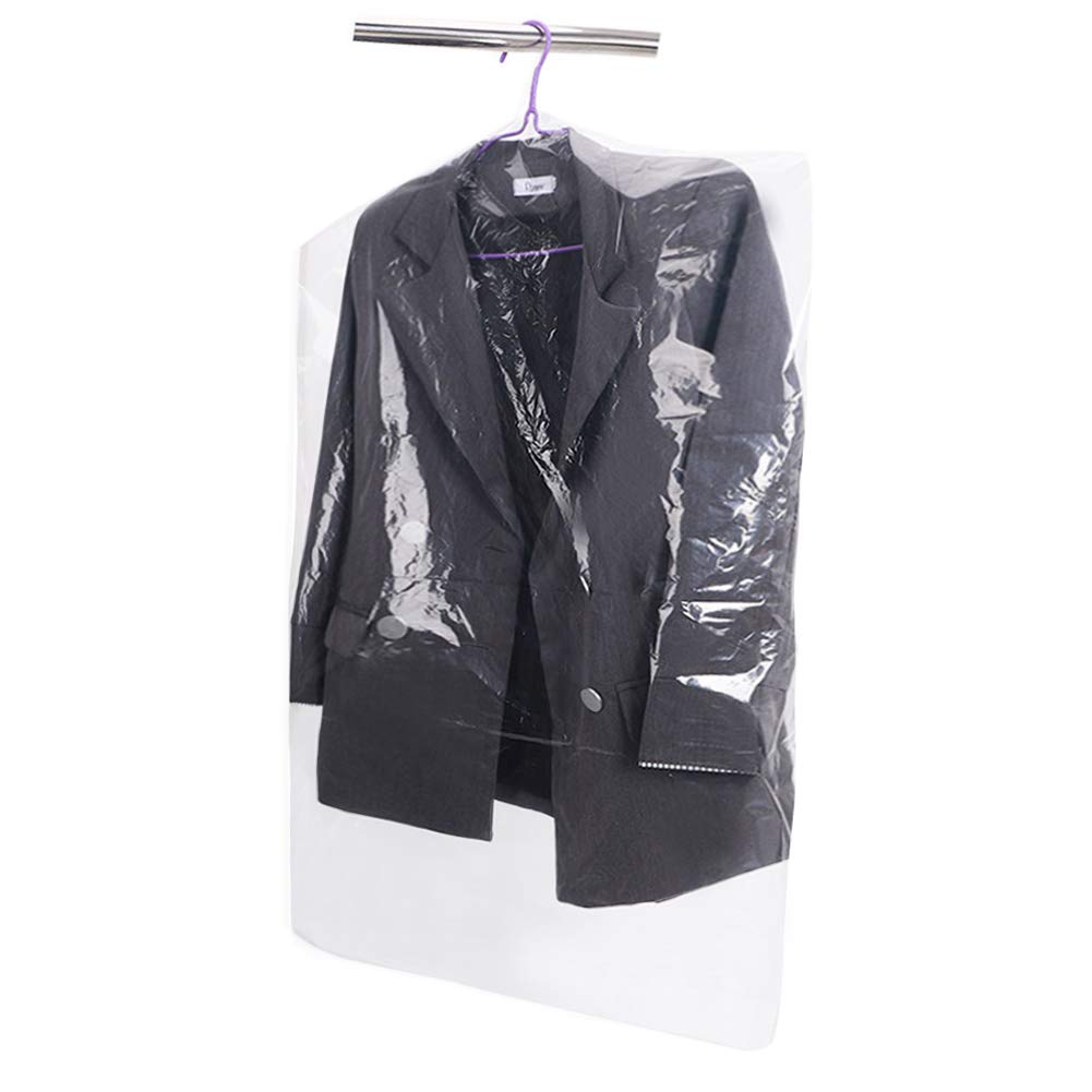 20 Pack Clear Disposable Garment Bags for Dry Cleaning & Clothes Storage - 23.6