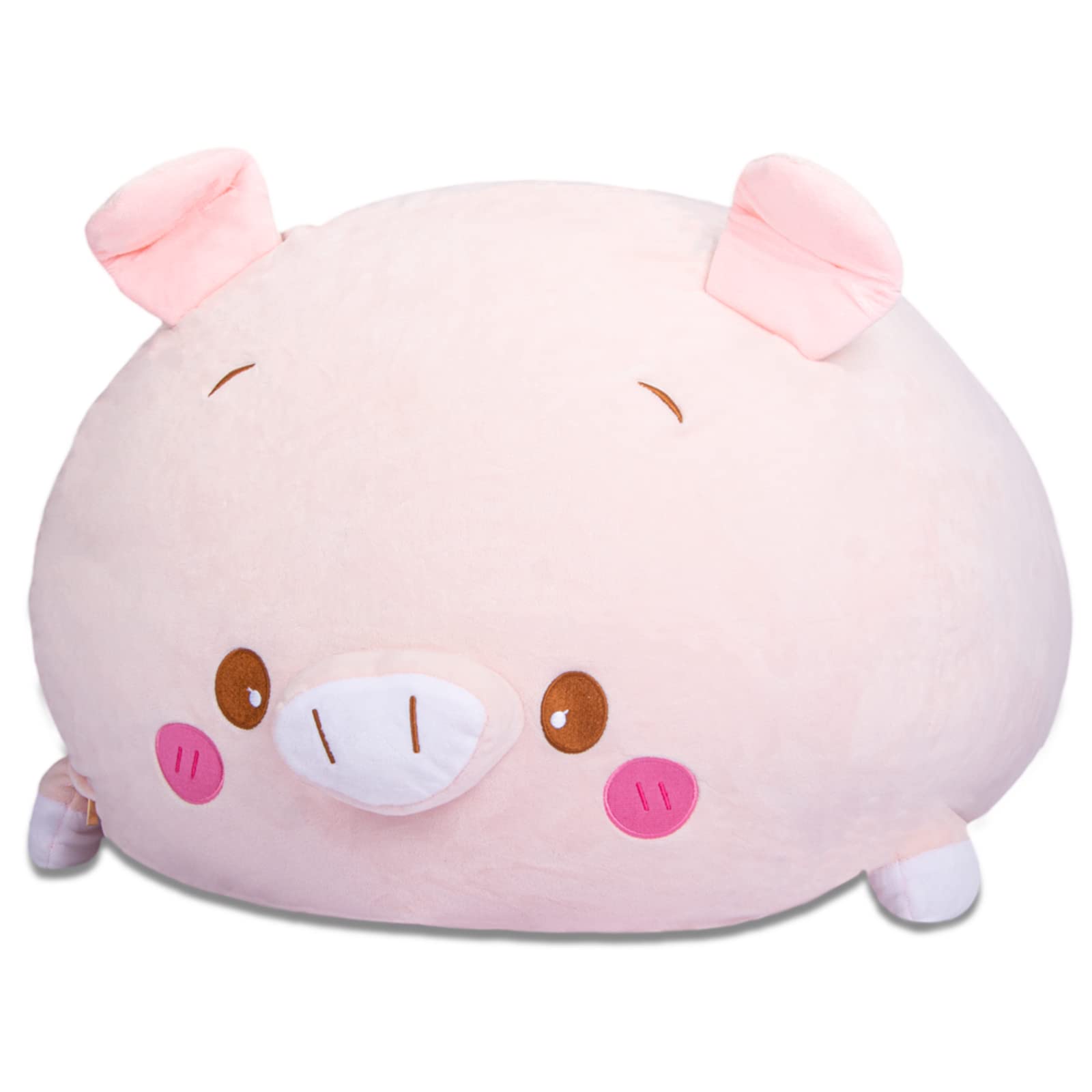 Pink Pig Plush Stuffed Animal Storage Bean Bag Chair Cover for Kids - Large Size Toy Organizer (Cover Only, No Filling) - Perfect for Girls' Bedroom, Playroom & Nursery Organization