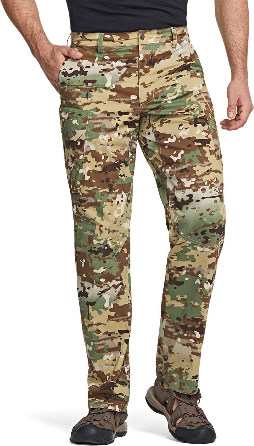 CQR Men's Hiking Pants - Water Resistant Outdoor Cargo Pants with Stretch, Lightweight UPF 50+ Work Pants for Hiking, Camping & Outdoor Adventures