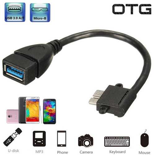 90 Degree Angled Micro USB 3.0 Male to USB 3.0 Female OTG Adapter Cable - High Speed Data Transfer for Smartphones, Tablets & Laptops - Perfect for Gaming, VR & Charging in Tight Spaces