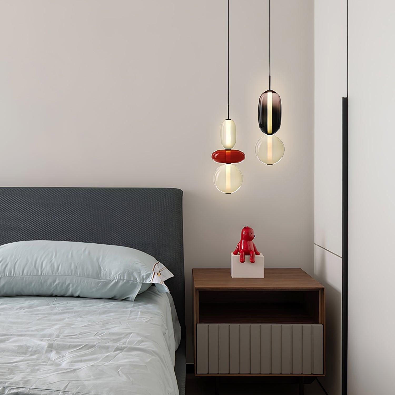 Stylish Candied Glass Pendant Light Set - Modern Hanging Fixture for Dining Room, Kitchen Island & Bedroom Decor