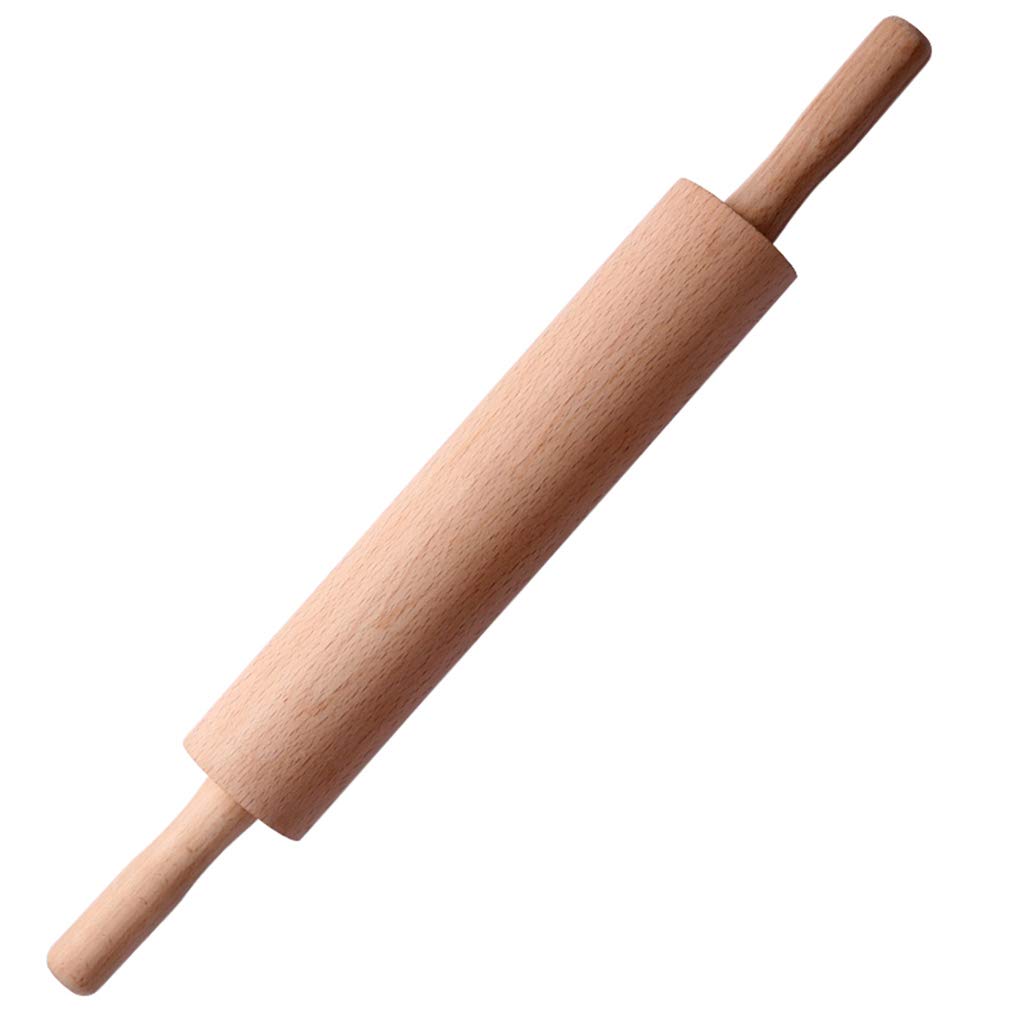 BYCDD Solid Wood Rolling Pin - 46cm Long Durable Pizza Dough Roller for Baking Pies, Cookies, Tarts - Perfect Gift for Bakers & Home Chefs - Ideal for Kitchen, Bakery, and Holiday Cooking