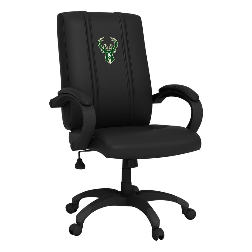 Milwaukee Bucks Primary Logo Office Chair - Ergonomic Adjustable Desk Chair for Home & Office - Perfect for Fans, Gaming, and Workstations