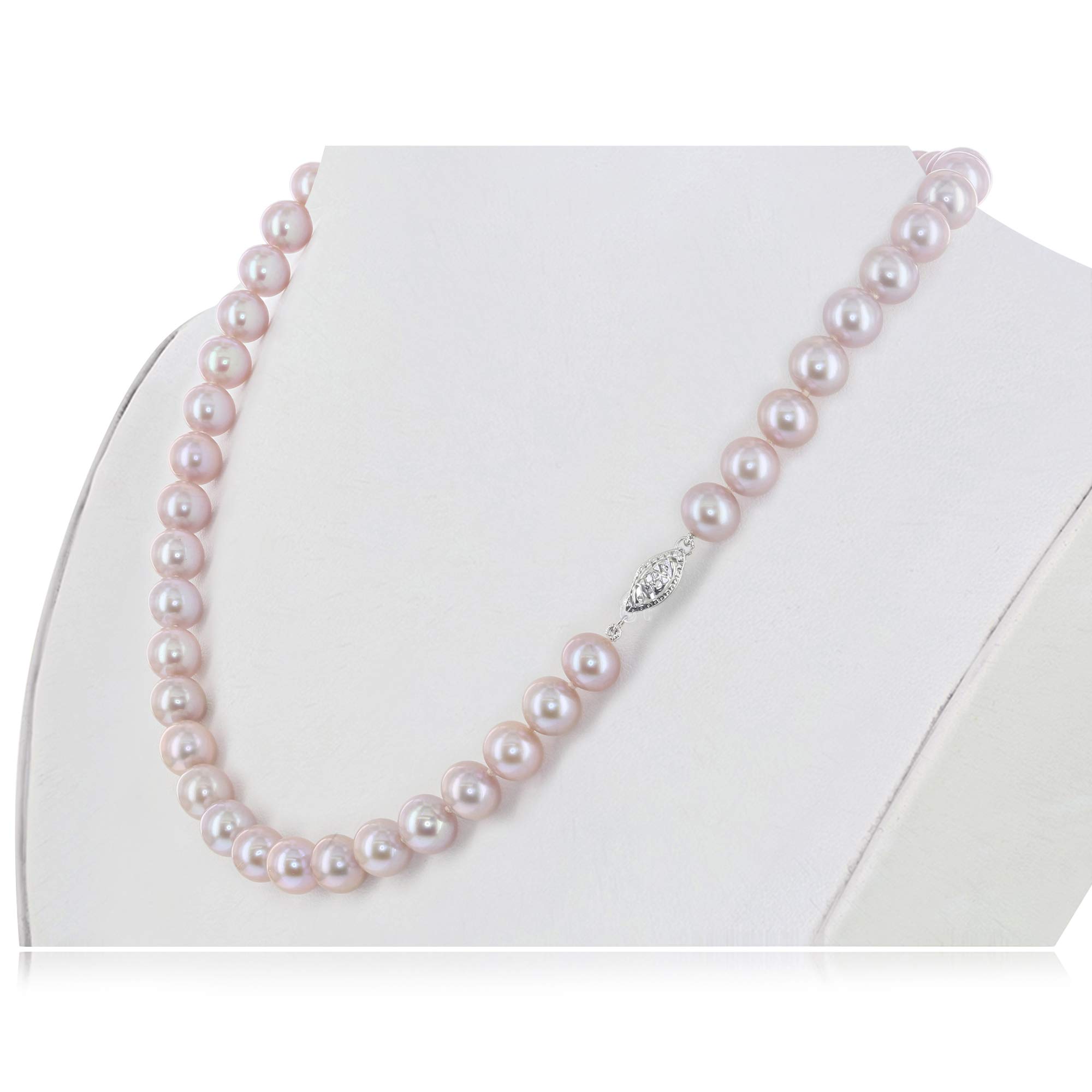 AAA Pink Freshwater Cultured Pearl Necklace - .925 Sterling Silver 18