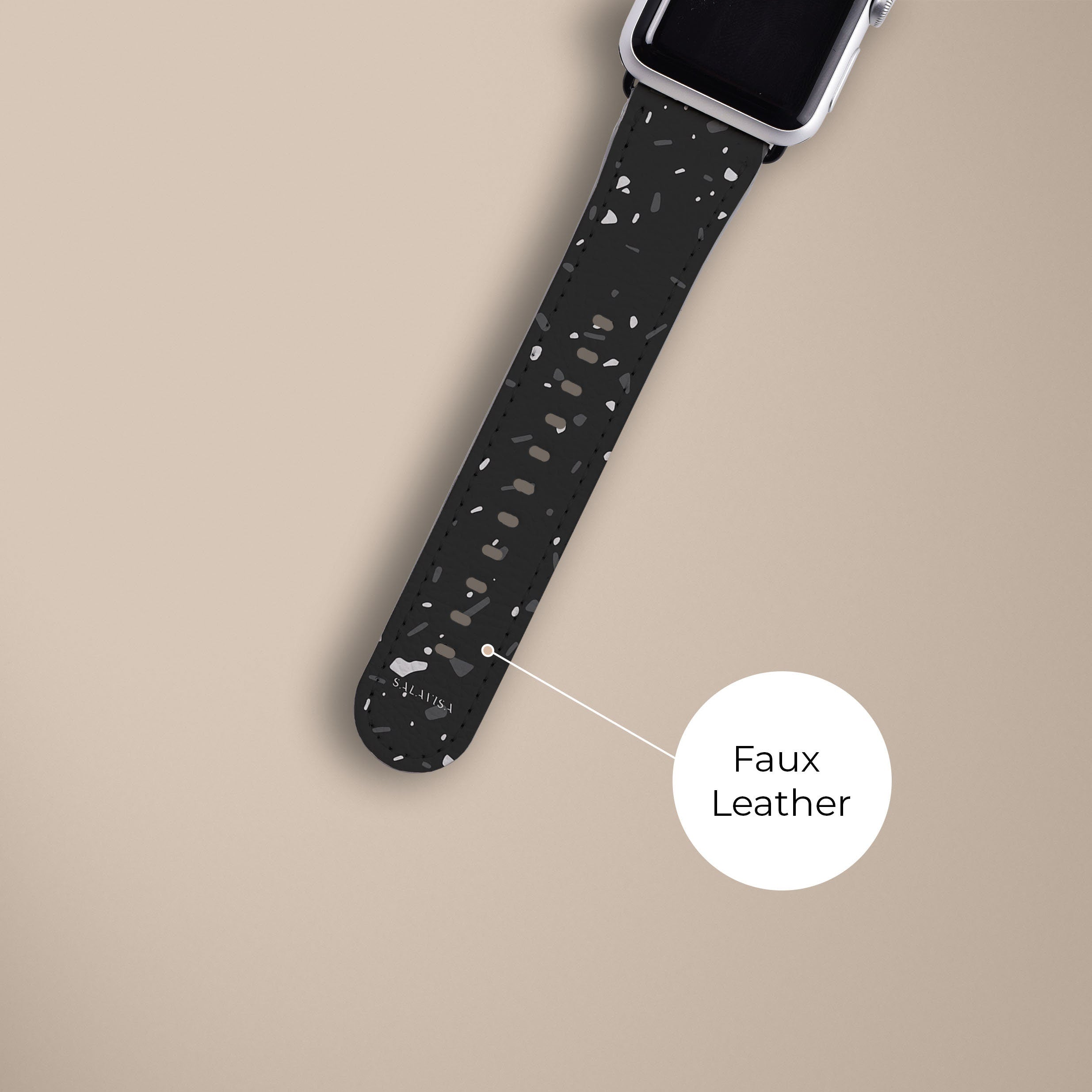 Black Terrazzo Watch Band - Stylish & Durable Replacement Strap for Apple Watch, Fitbit & More - Perfect for Casual, Work & Outdoor Activities