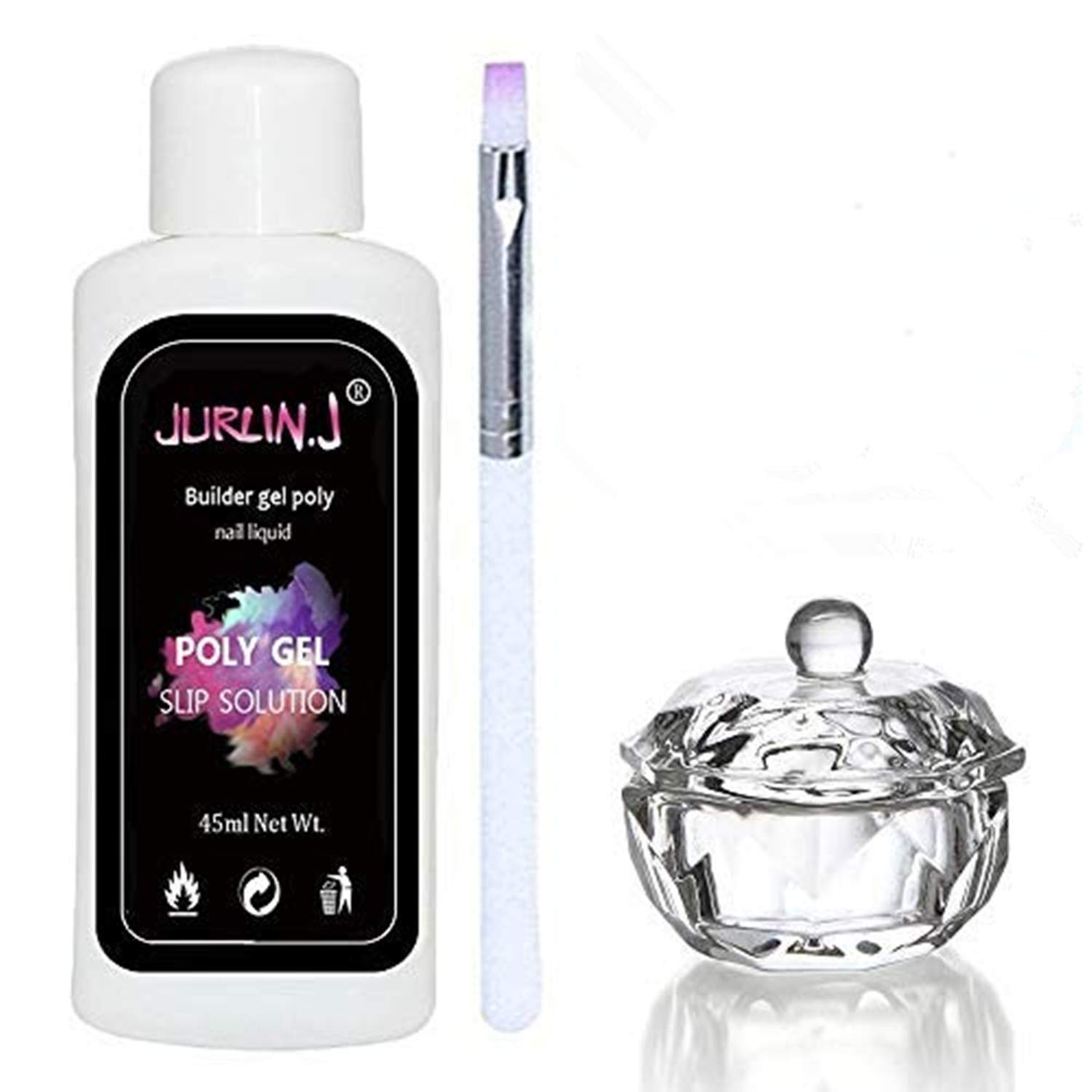 3pcs Poly Gel Nail Liquid Slip Solution 45ml - Professional Nail Glide Solution for Poly Gel, Acrylic & Builder Gel Extensions | Easy Soak-Off Application | Perfect for Salon & Home Nail Art DIY