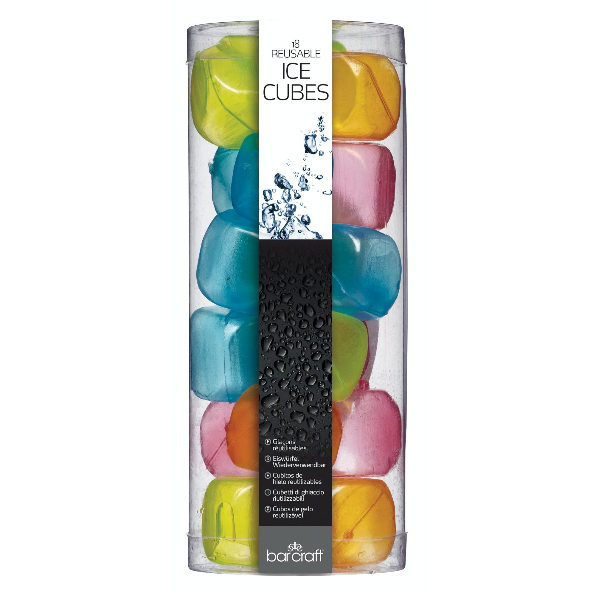 Bar Craft Pack of 18 Reusable Ice Cubes - Whiskey Stones for Drinks, Stainless Steel Cooling Cubes for Cocktails, Whiskey, Bourbon & Scotch - Perfect for Home Bars, Parties & Gifts