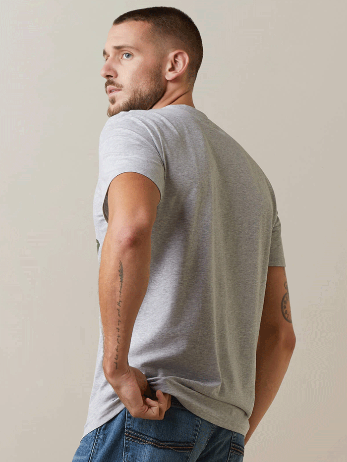 Ariat Men's Vertical Logo T-Shirt - Heather Grey - Comfortable Cotton Tee for Casual Wear & Outdoor Activities