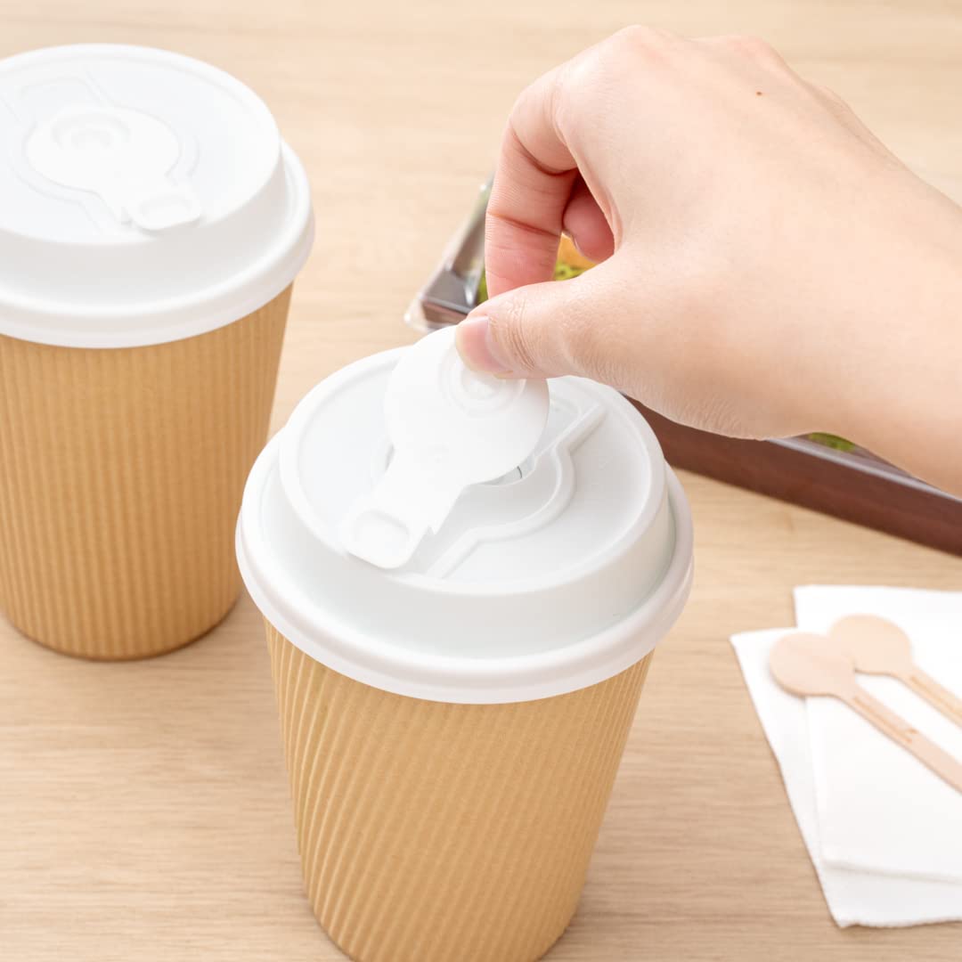 Restpresso Disposable Paper Cup Lids for 8oz 12oz 16oz 20oz Coffee Cups - 500 Pack White Plastic Hot Drink Lids with Straw Slot & Double Plug (Cups Sold Separately) - Perfect for Coffee Shops, Cafes, and Takeout Restaurants