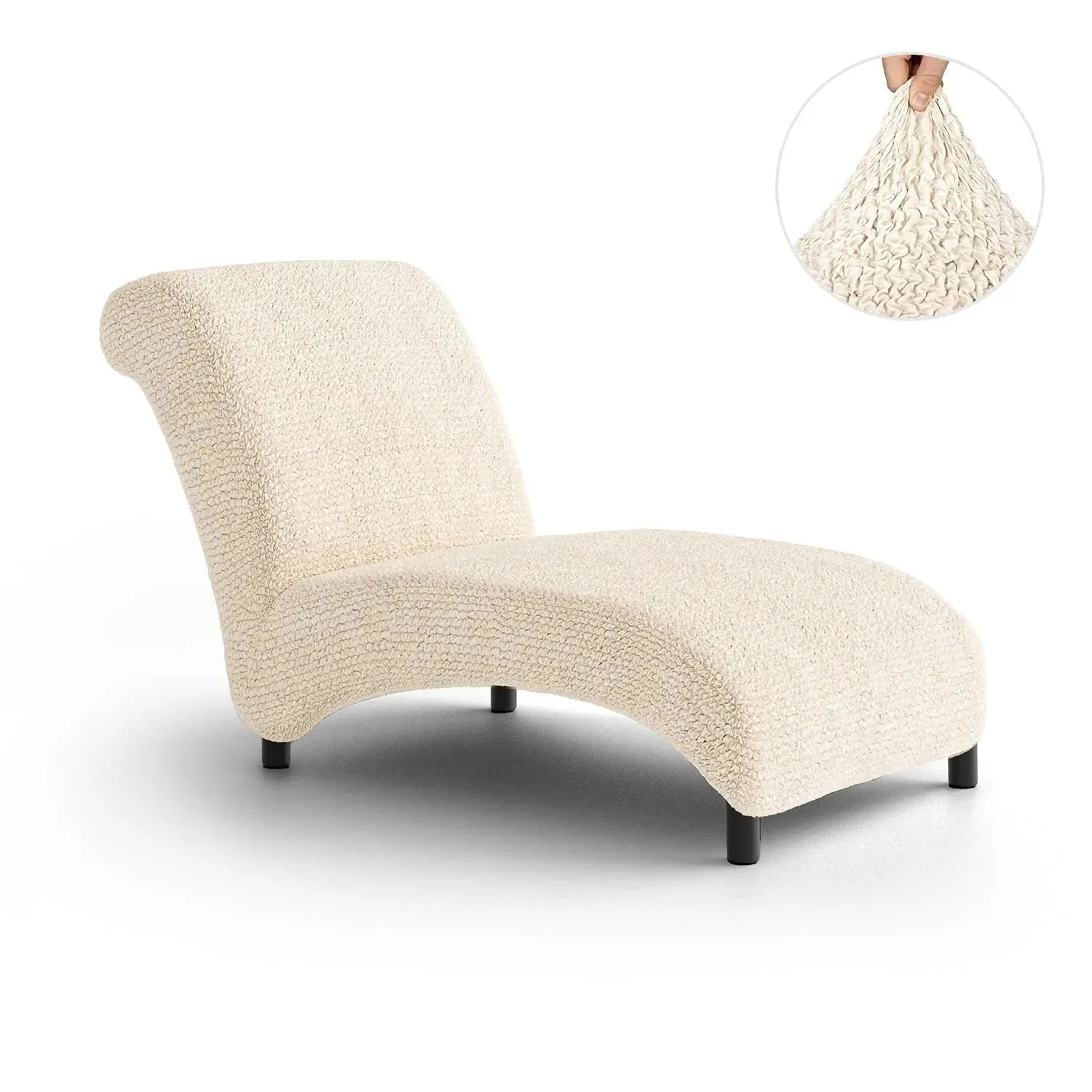 Armless Chaise Lounge Slipcover - Soft Microfiber Stretch Cover with Non-Slip Backing - Perfect for Living Room, Bedroom or Nursery Furniture Protection