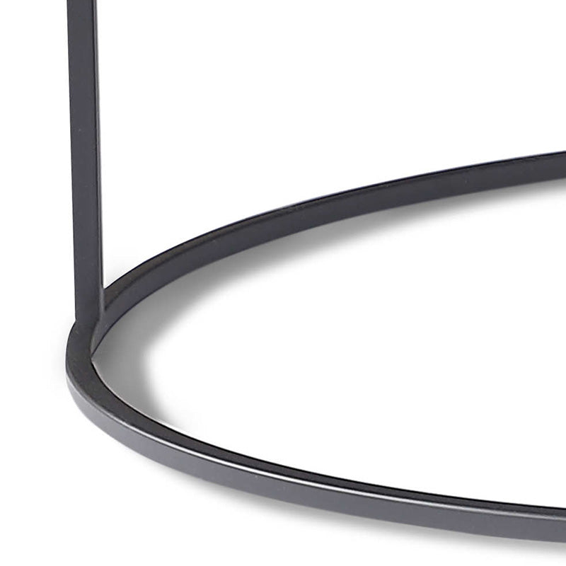 BRANDI Nesting Tables Set of 2 - 75cm & 90cm Modern Side Tables in Black | Perfect for Living Room, Bedroom, or Office Space